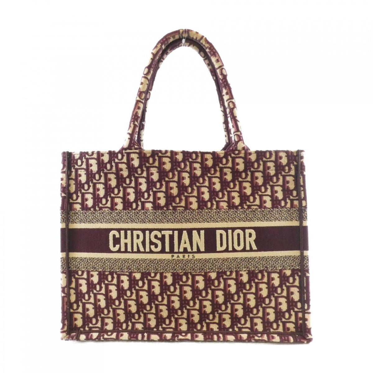 Christian Dior Burgundy Canvas Handbag (Pre-Owned)