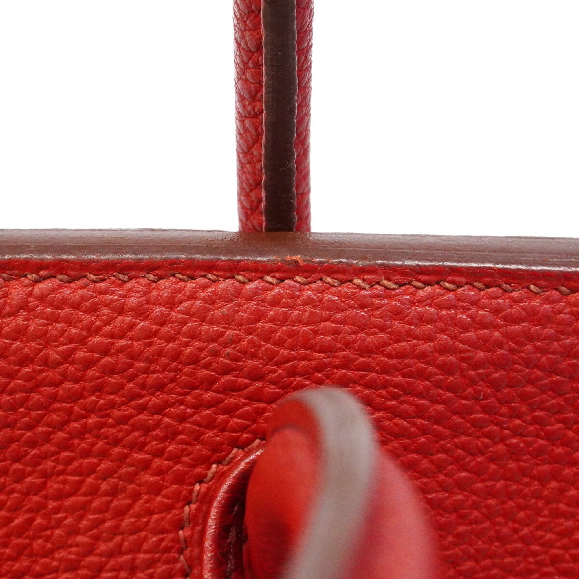 Hermes Rouge Casaque Togo Leather Handbag (Pre-Owned)