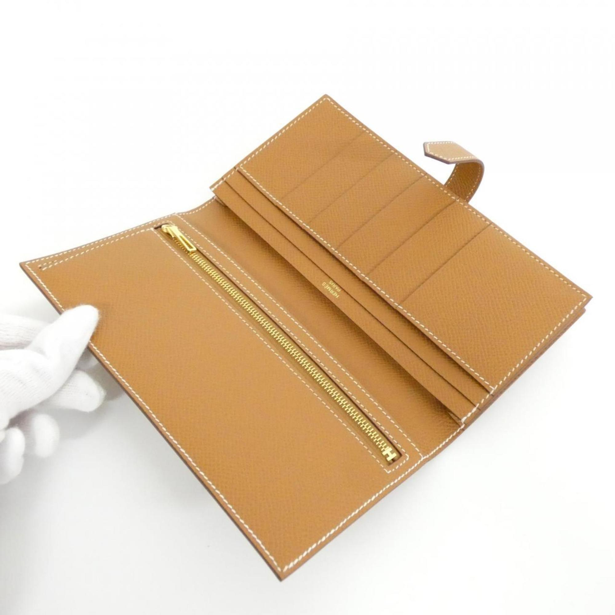 Hermes Brown Epsom Leather Long Wallet (Bi-Fold) (Pre-Owned)