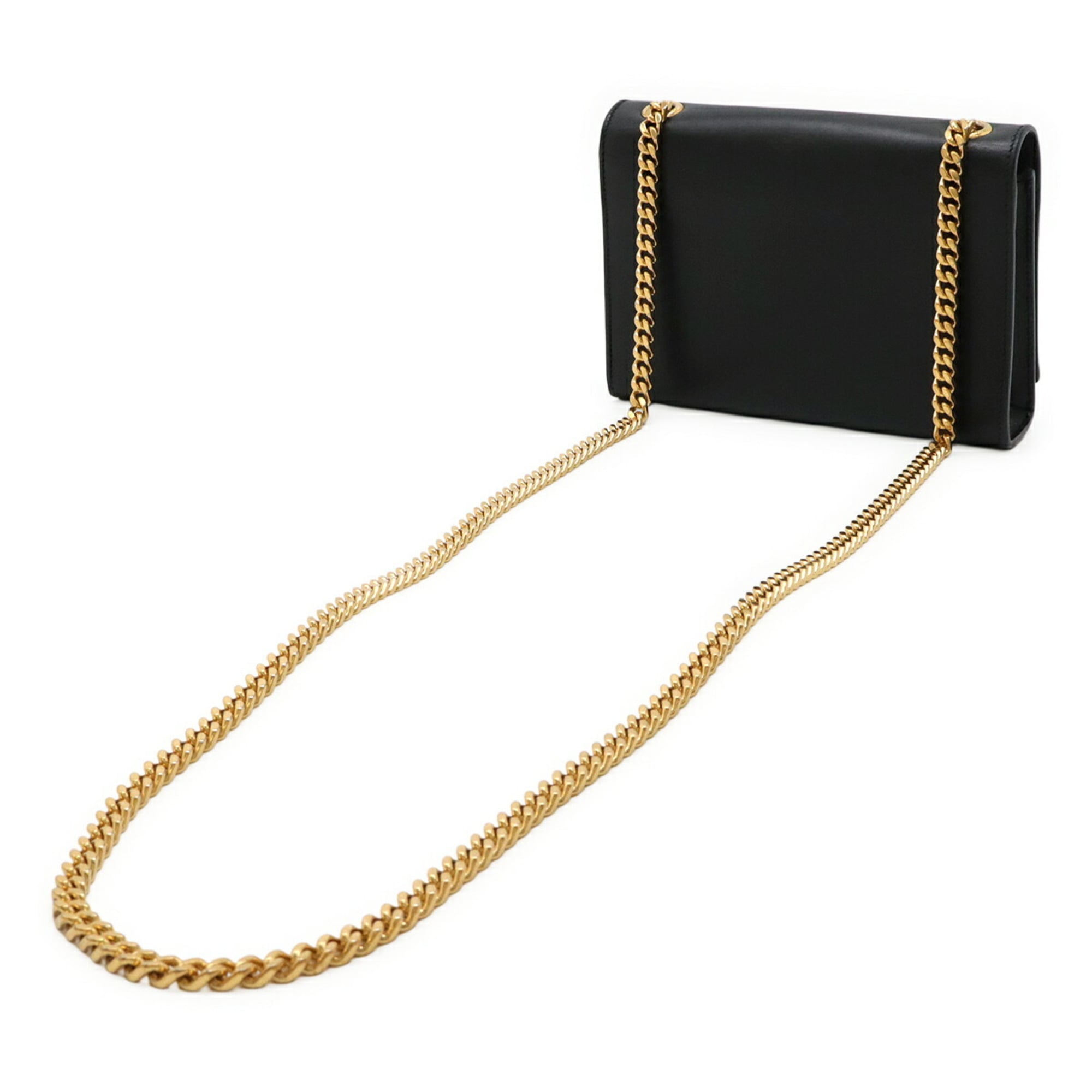 Yves Saint Laurent Black Leather Pochette Shoulder Bag (Pre-Owned)