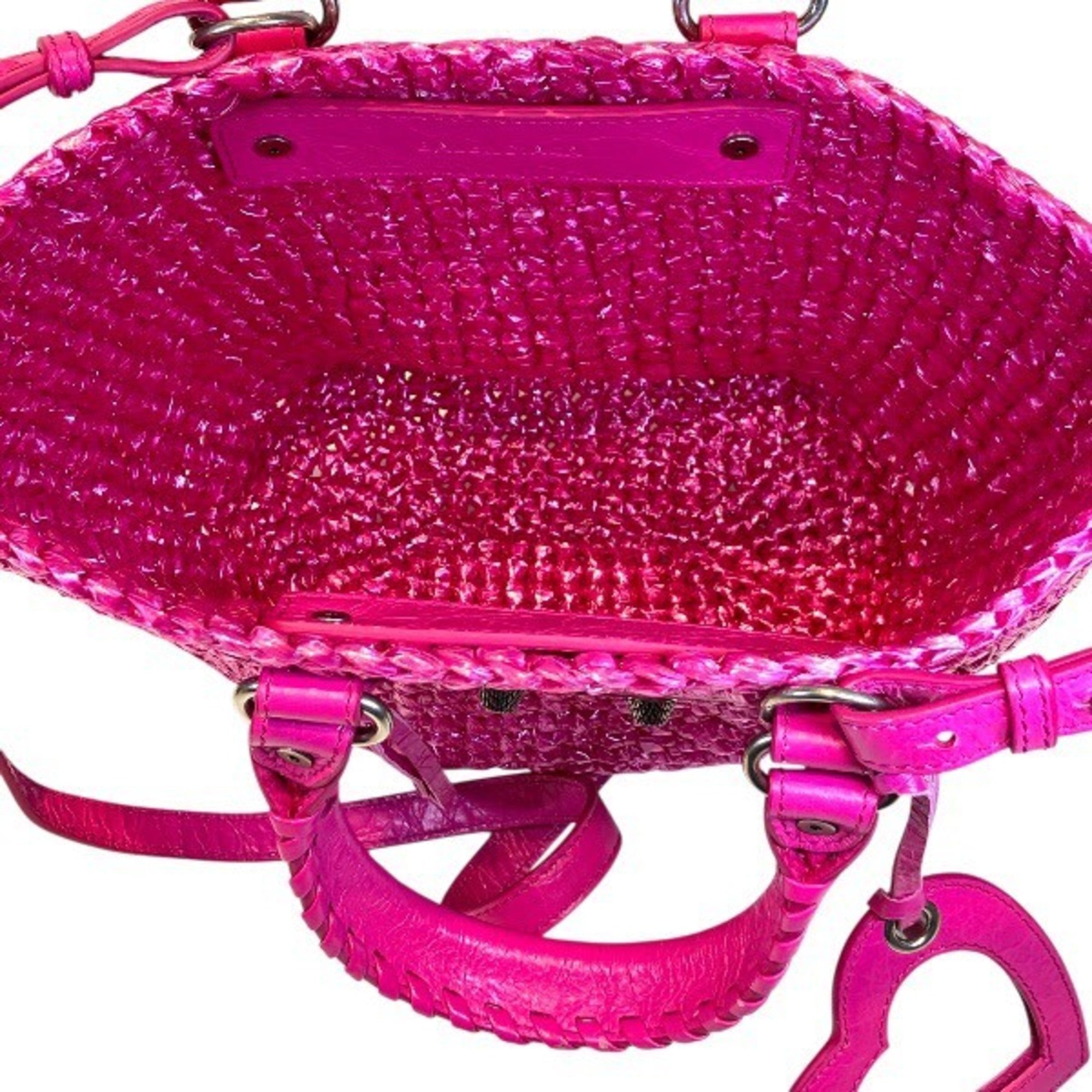 Balenciaga Pink Nylon Handbag Shoulder Bag (Pre-Owned)