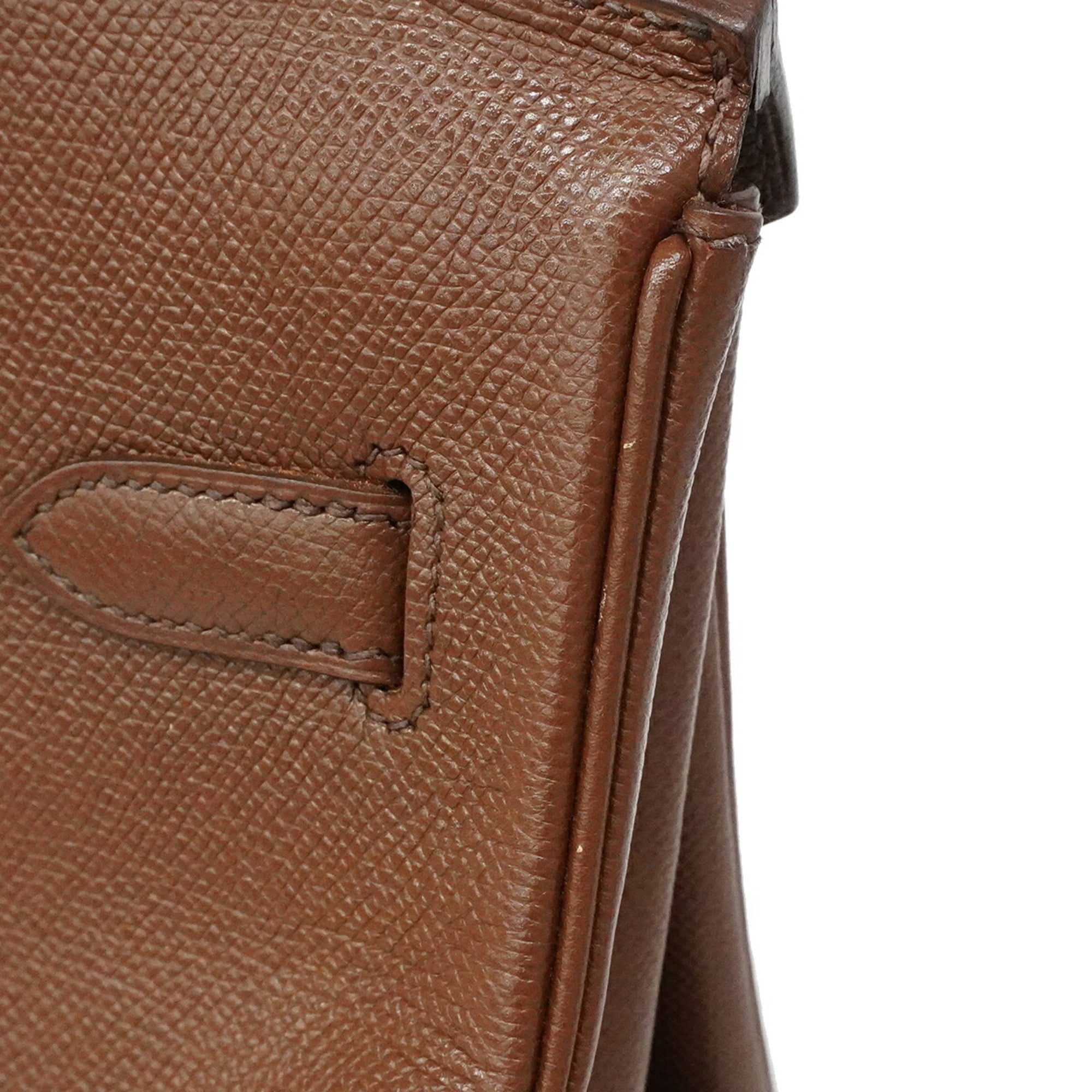 Hermes Havane Courchevel Leather Handbag (Pre-Owned)