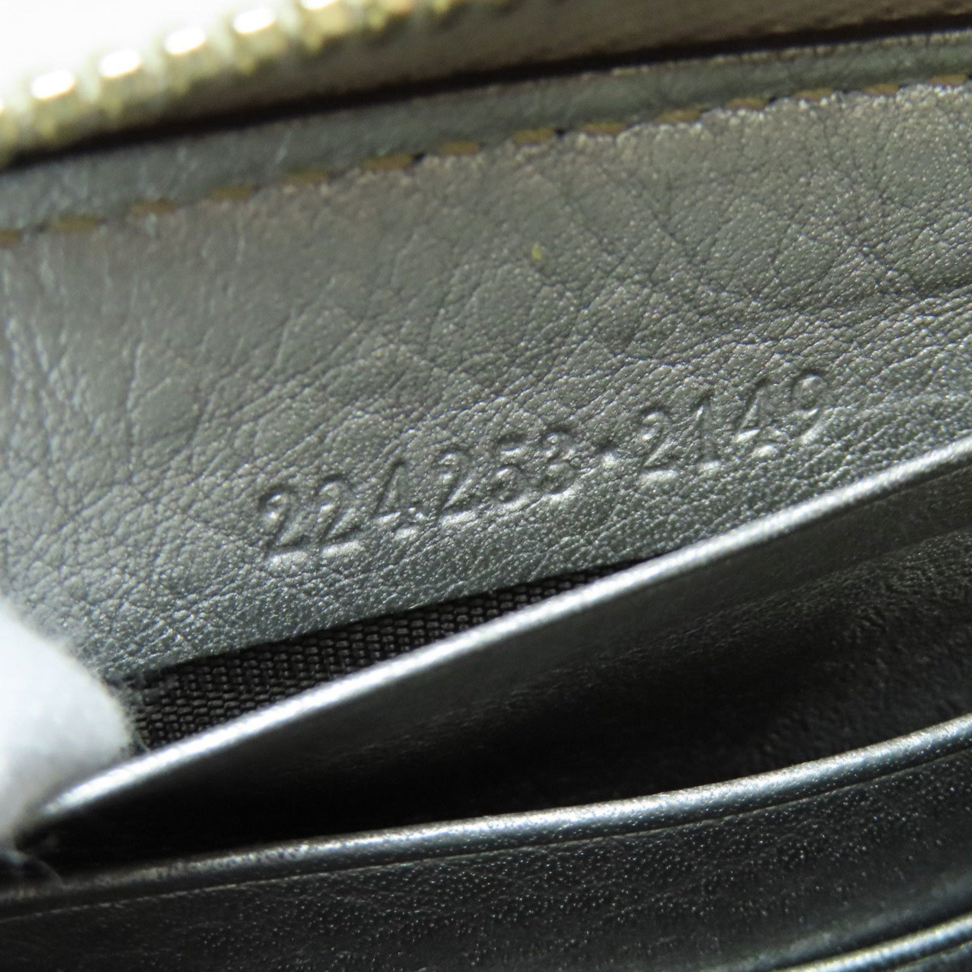 Gucci Brown Silver Canvas Leather Long Wallet (Bi-Fold) (Pre-Owned)