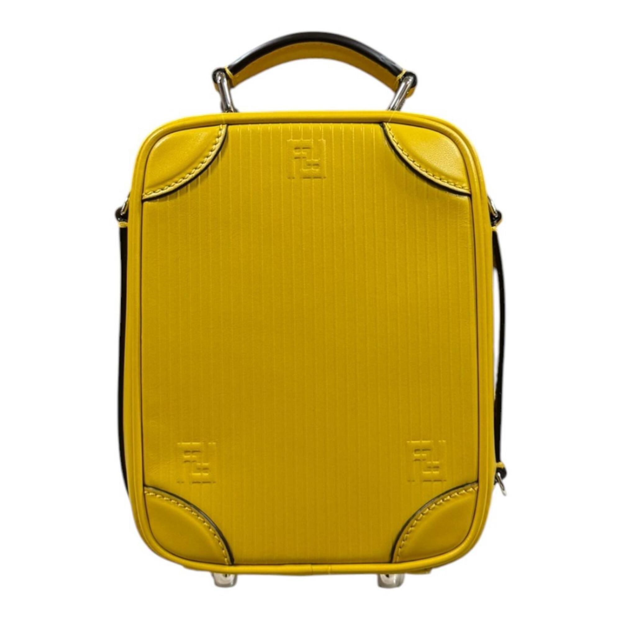 Fendi Yellow Leather Shoulder Bag (Pre-Owned)