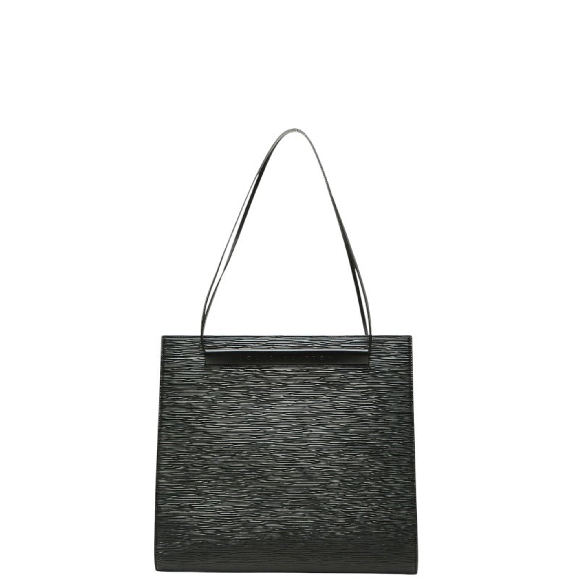 Louis Vuitton Black Noir Leather Shoulder Bag Tote Bag (Pre-Owned)