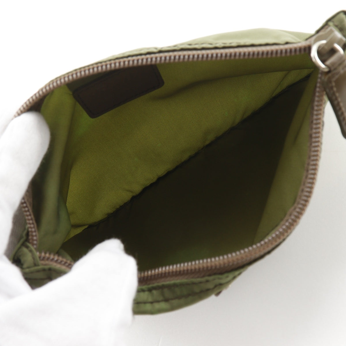 Prada Khaki Nylon Pouch (Pre-Owned)