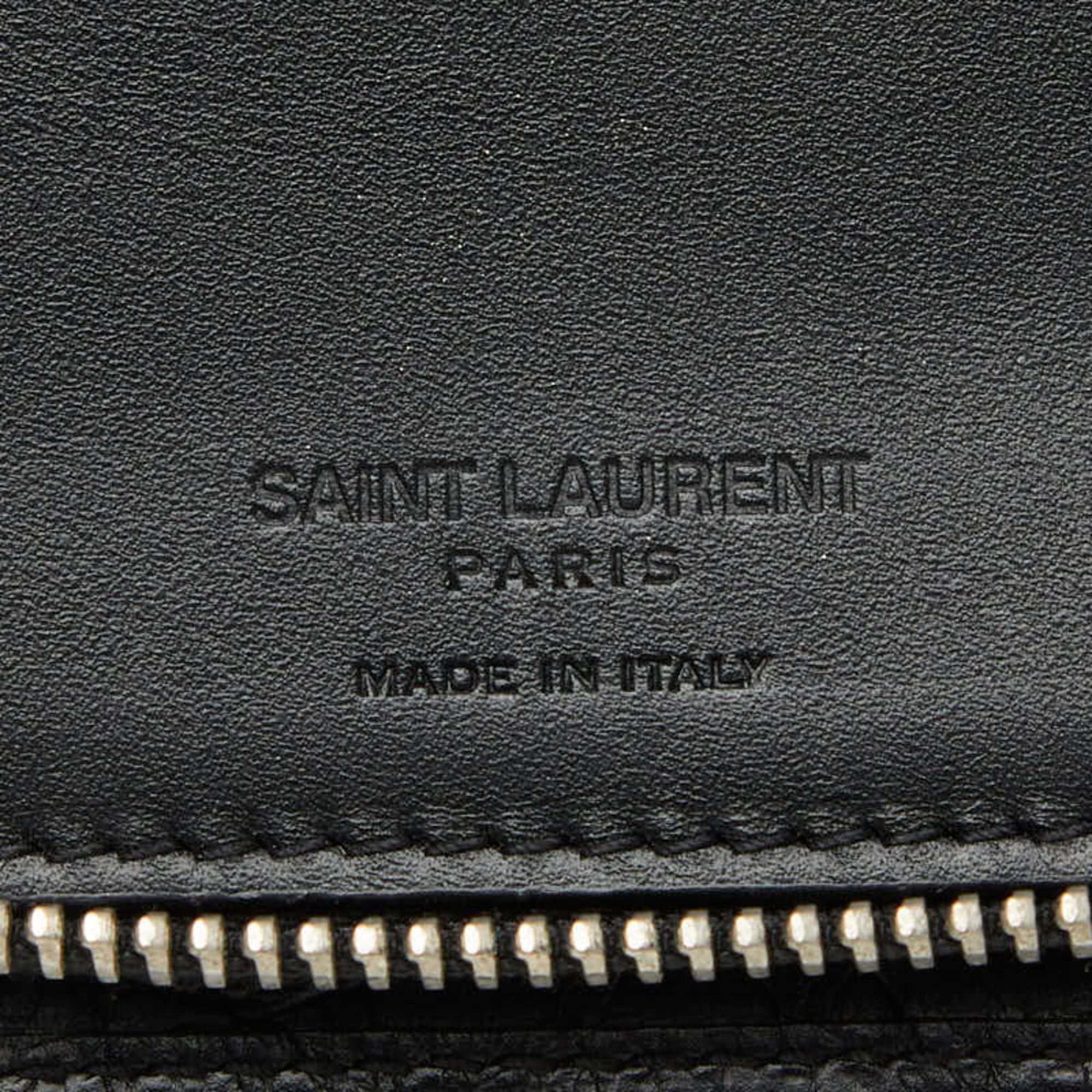 Saint Laurent Black Leather Long Wallet (Bi-Fold) (Pre-Owned)