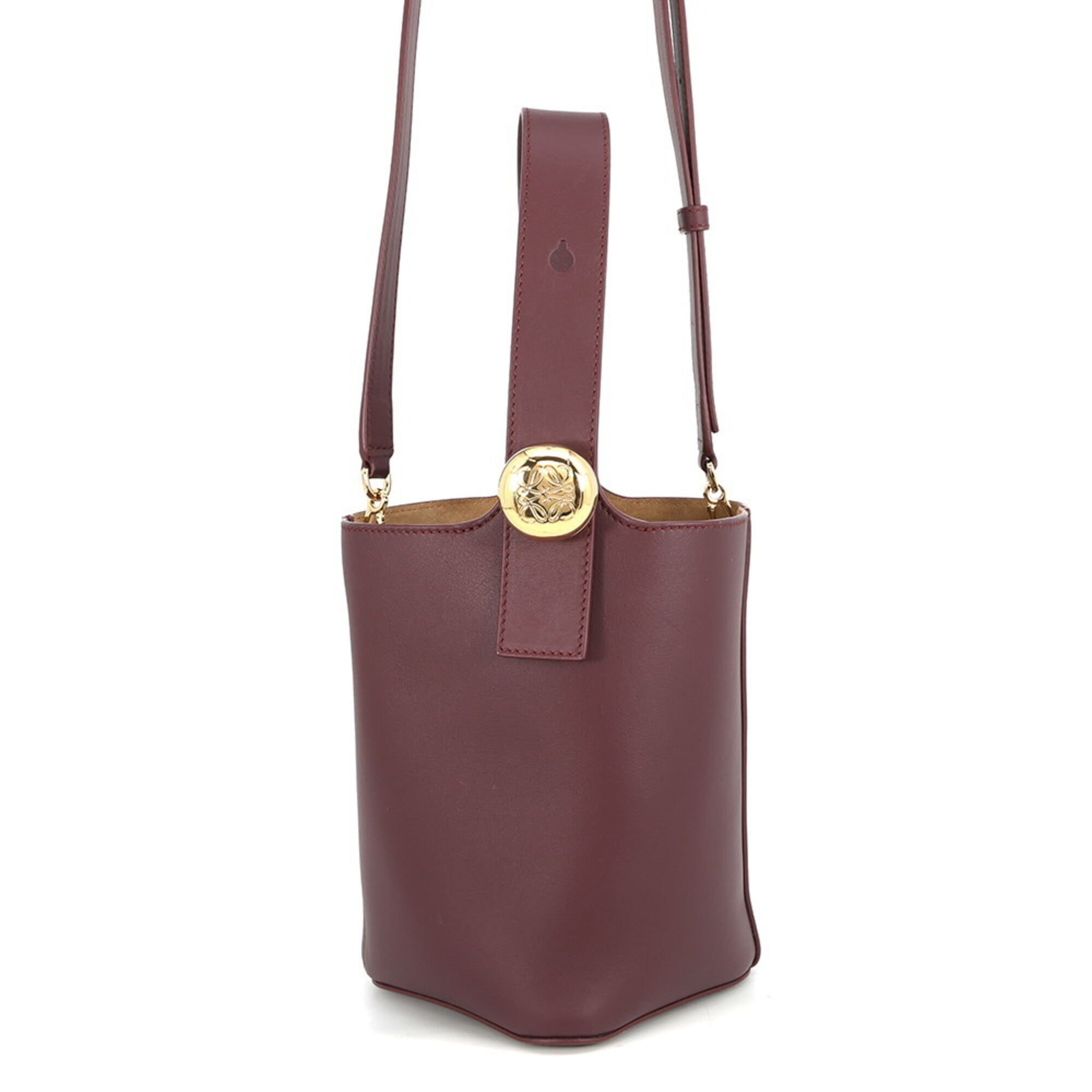Loewe Bordeaux Leather Handbag Shoulder Bag (Pre-Owned)