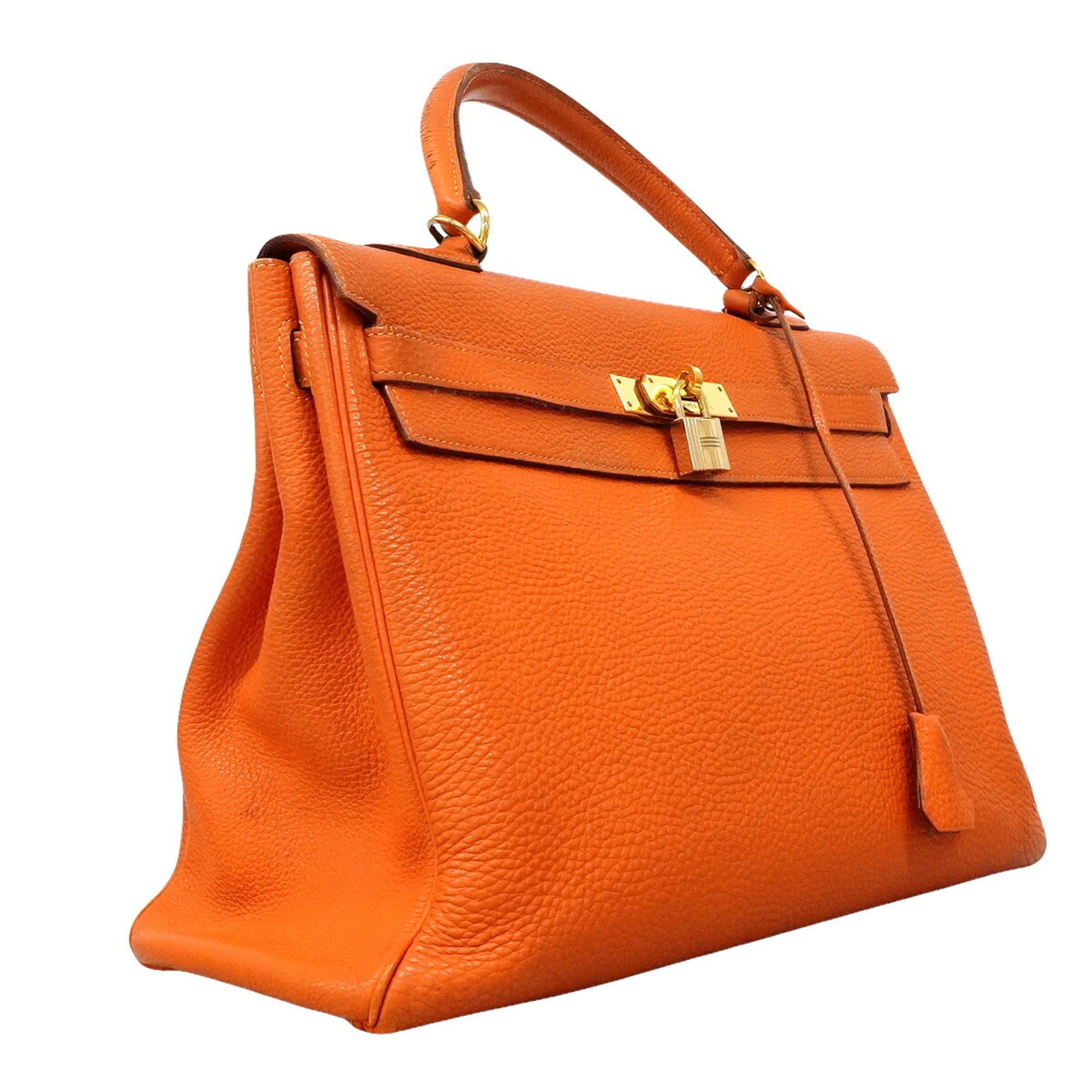 Hermes Orange Togo Leather Handbag (Pre-Owned)