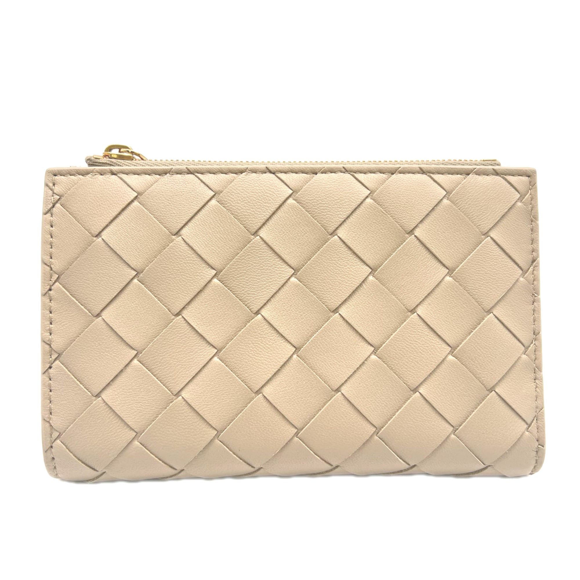 Bottega Veneta Intrecciato Beige Leather Wallet (Bi-Fold) (Pre-Owned)