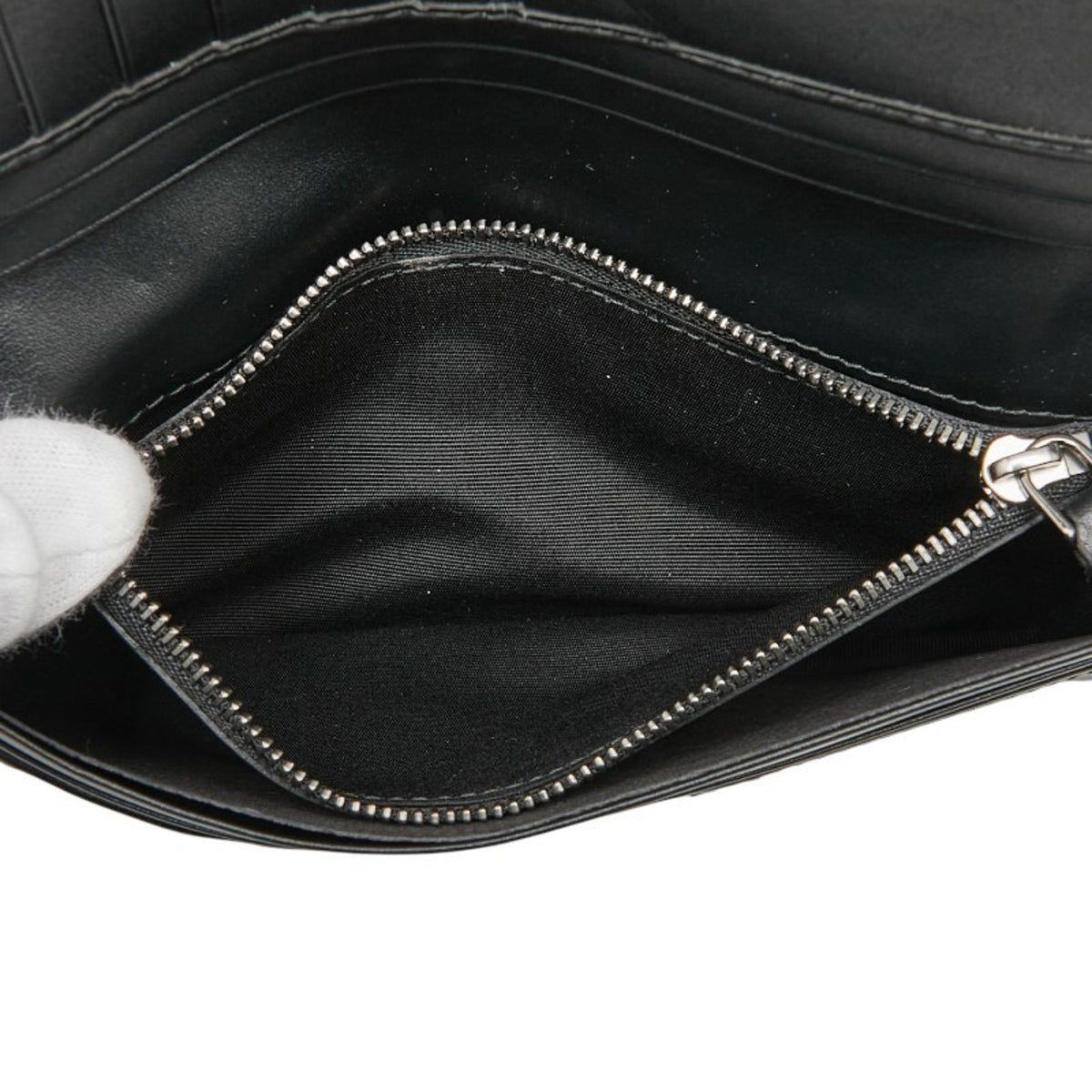 Bvlgari Black Orange Leather Long Wallet (Bi-Fold) (Pre-Owned)