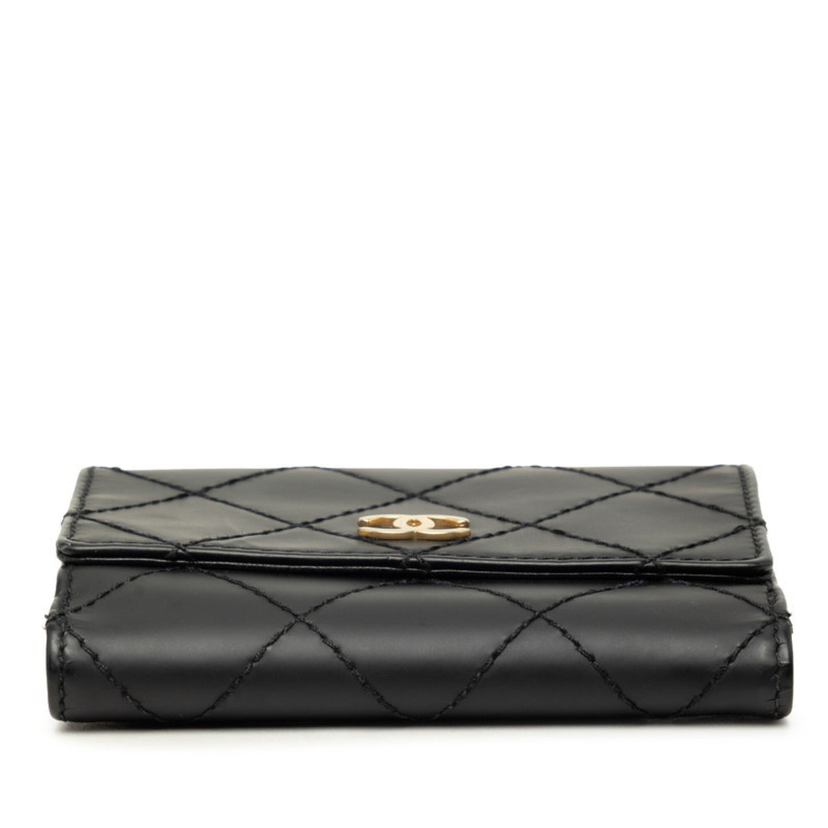 Chanel Black Leather Wallet (Bi-Fold) (Pre-Owned)