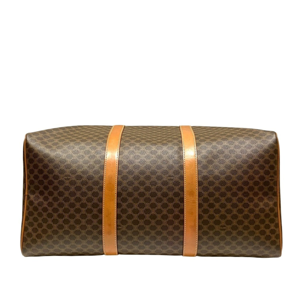 Celine Macadam Brown Leather Boston Bag (Pre-Owned)