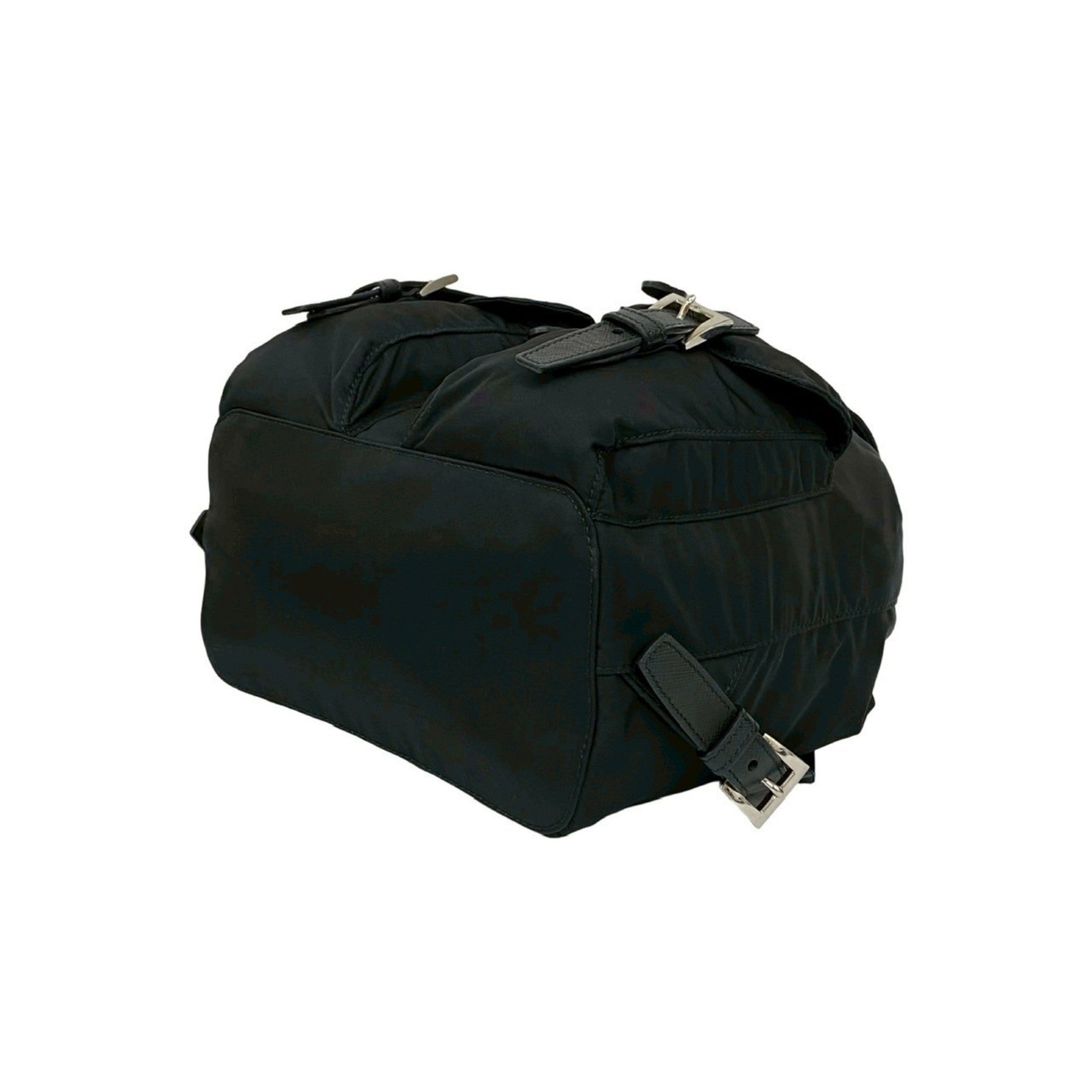 Prada Black Nylon Leather Backpack (Pre-Owned)