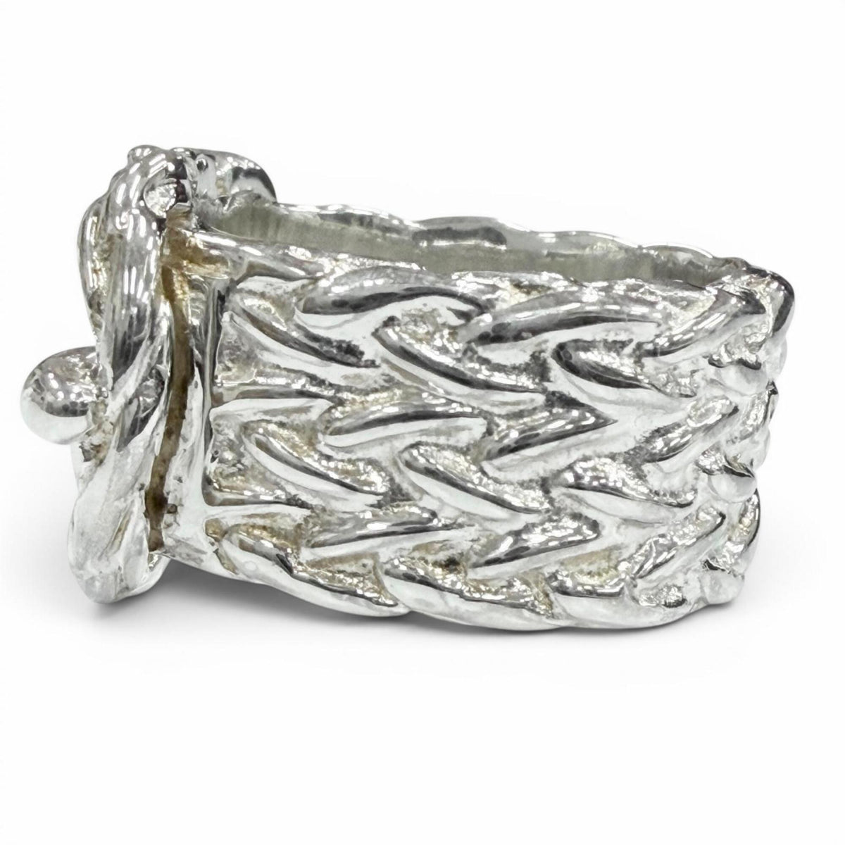 Hermes Silver Silver 925 Band Ring (Pre-Owned)