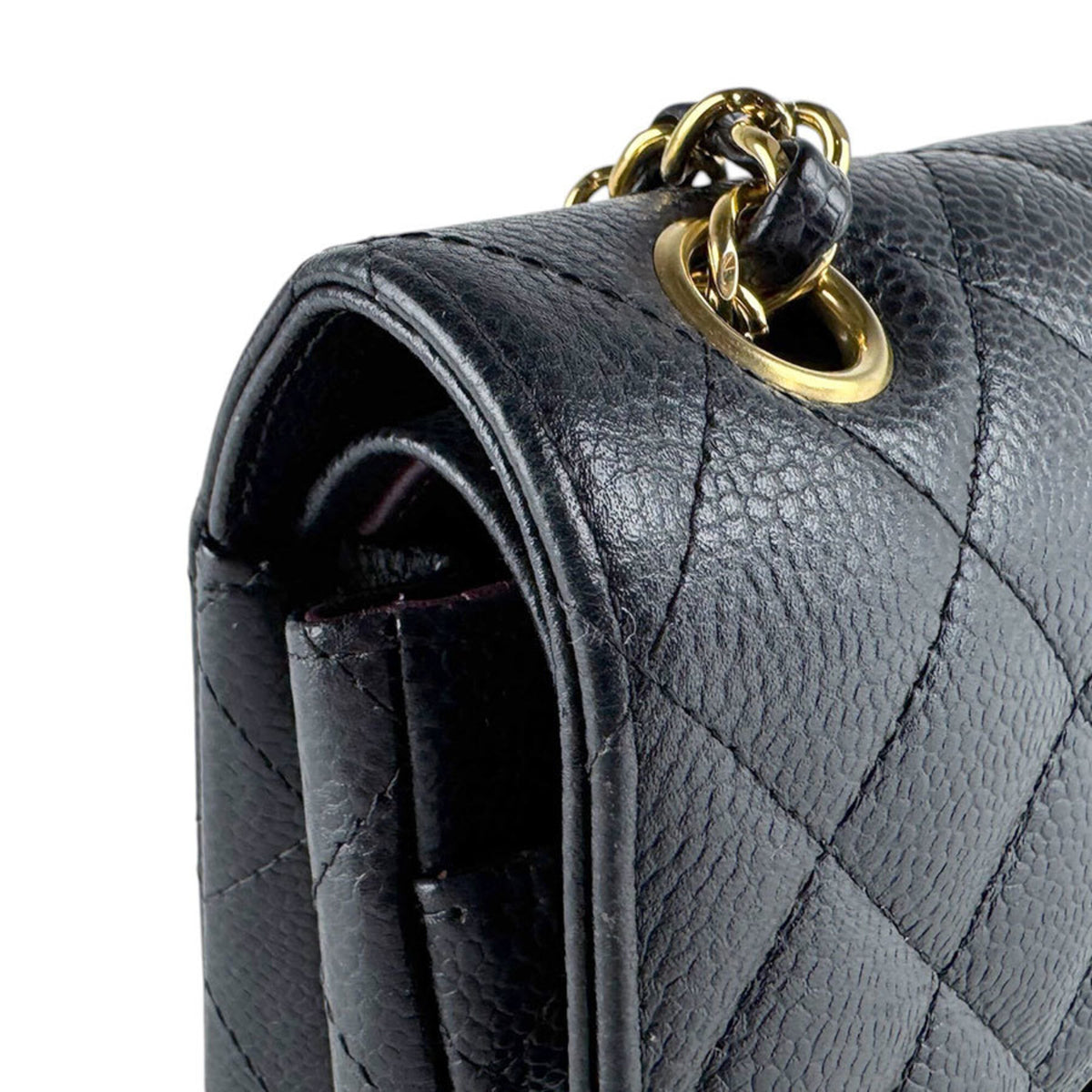 Chanel Black Grained Calfskin Shoulder Bag (Pre-Owned)