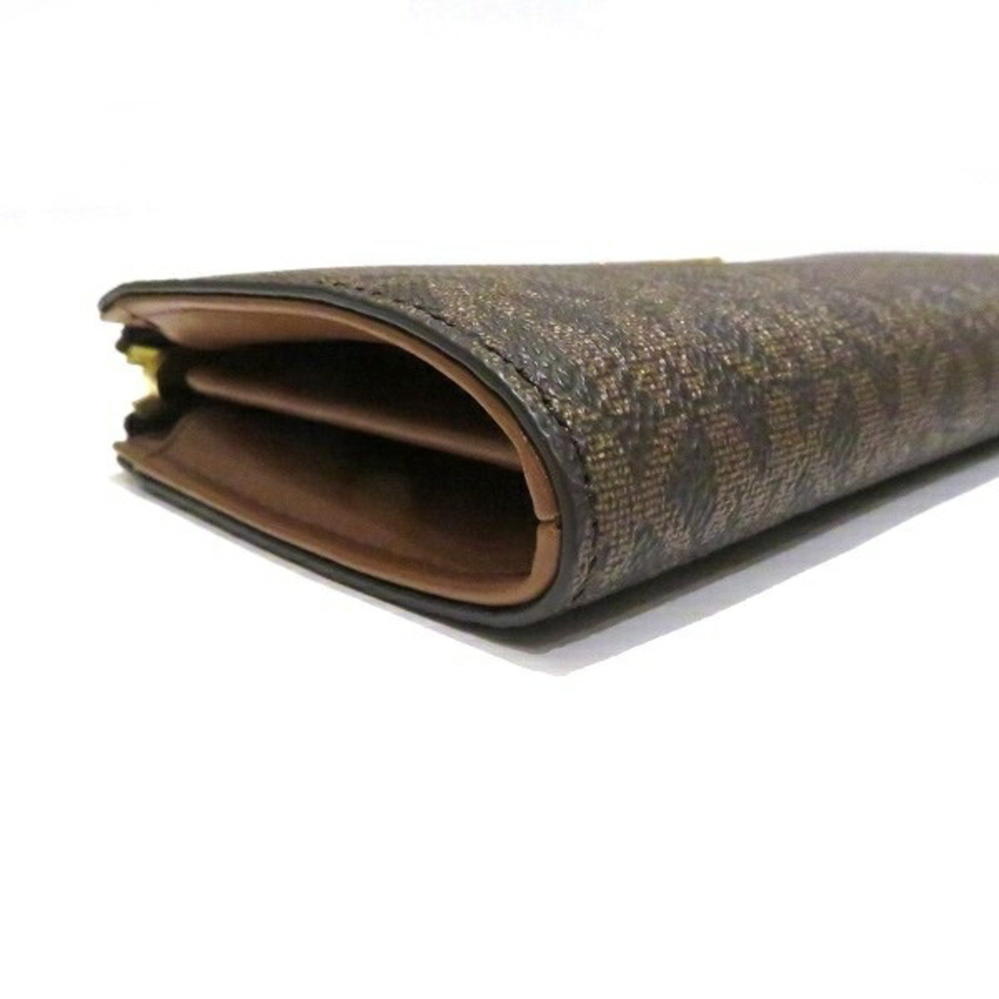 Michael Kors Brown Pvc Leather Long Wallet (Bi-Fold) (Pre-Owned)