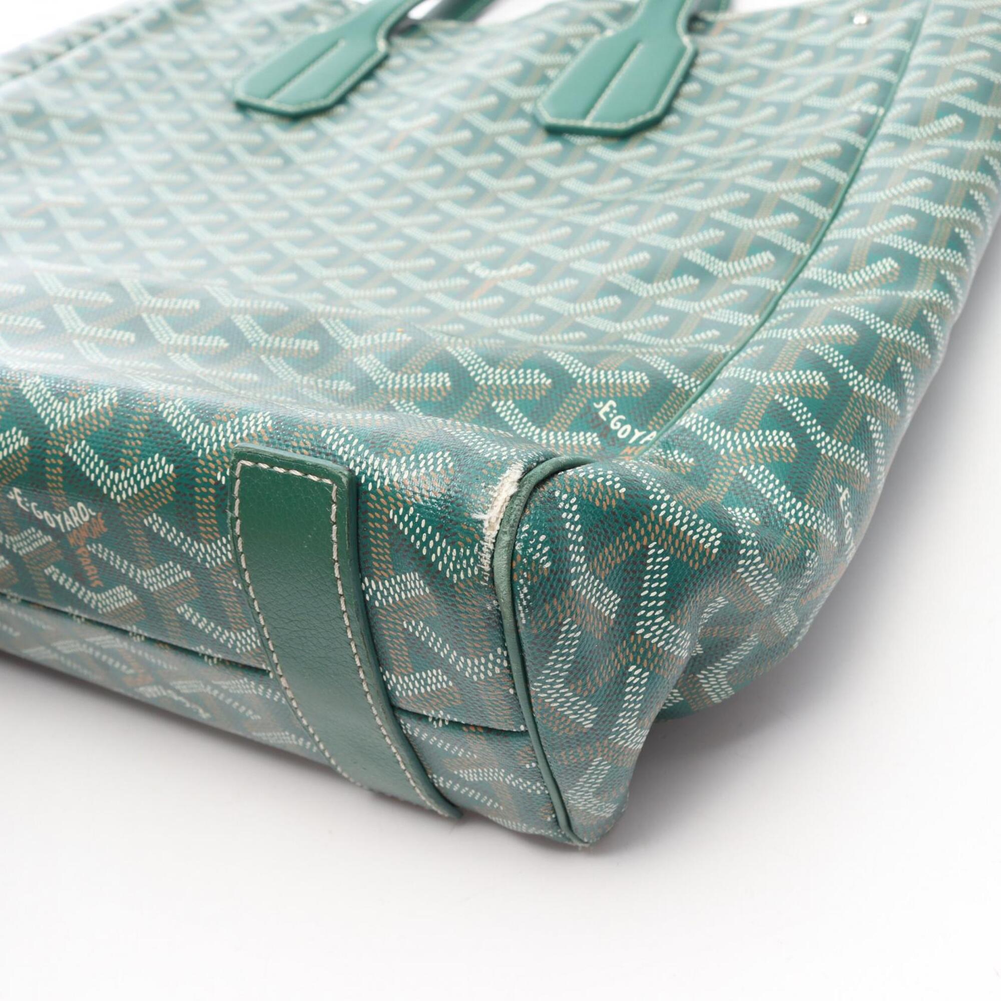 Goyard Green Multi-Color Coated Canvas Handbag Tote Bag (Pre-Owned)