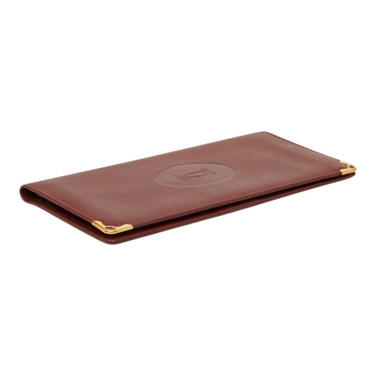 Cartier Bordeaux Leather Long Wallet (Bi-Fold) (Pre-Owned)