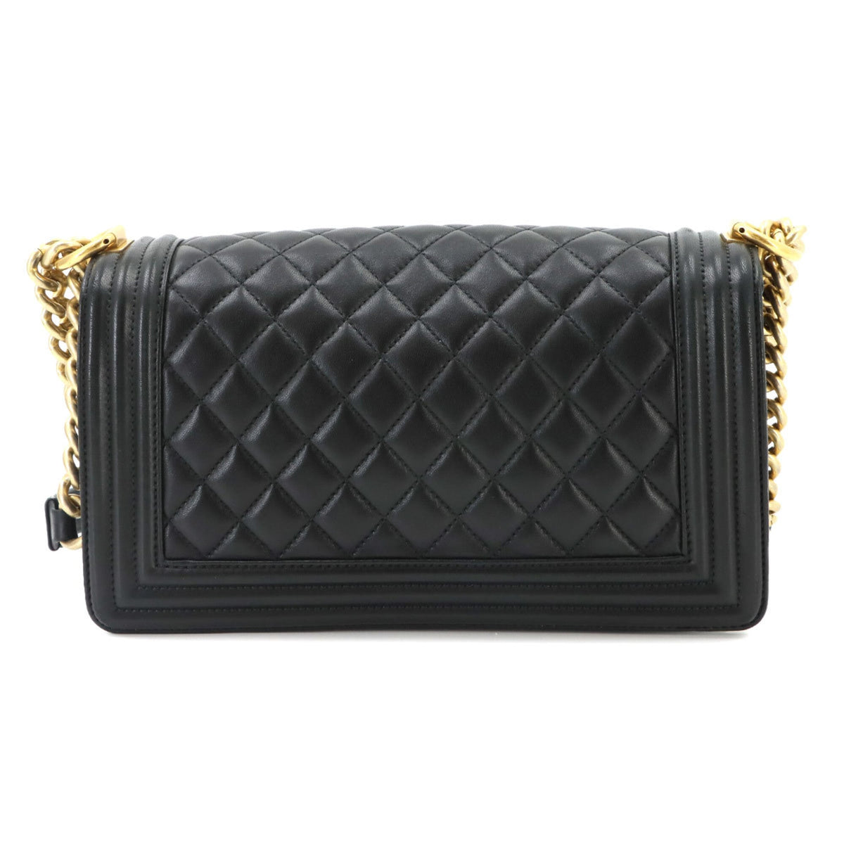 Chanel Black Leather Handbag Shoulder Bag (Pre-Owned)