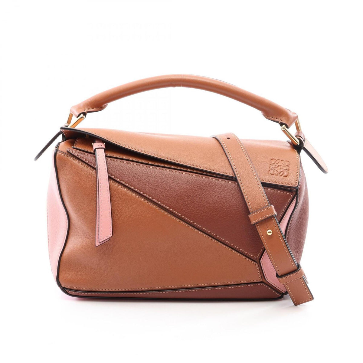 Loewe Brown Pink Leather Handbag (Pre-Owned)