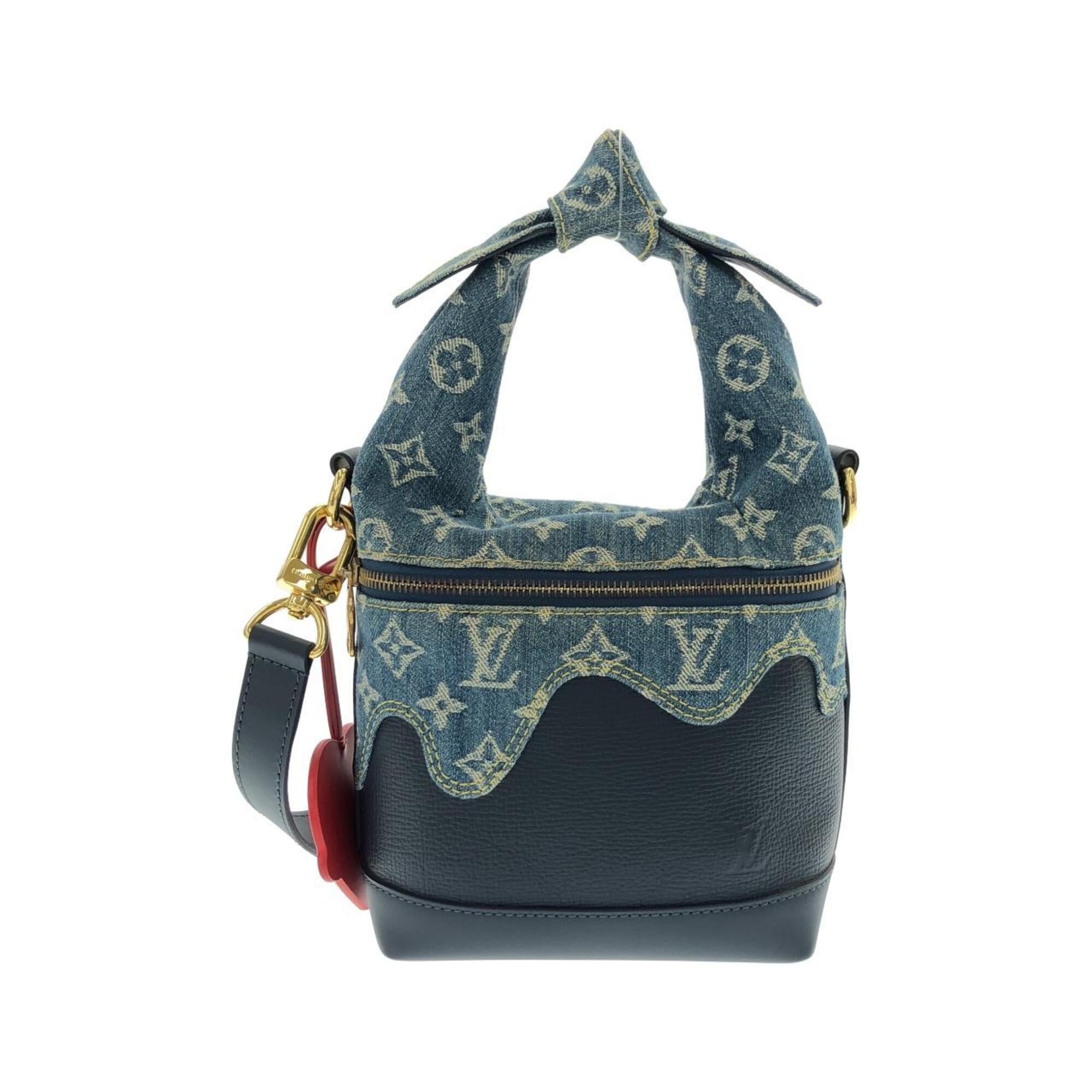 Louis Vuitton Blue Denim Canvas Leather Shoulder Bag (Pre-Owned)