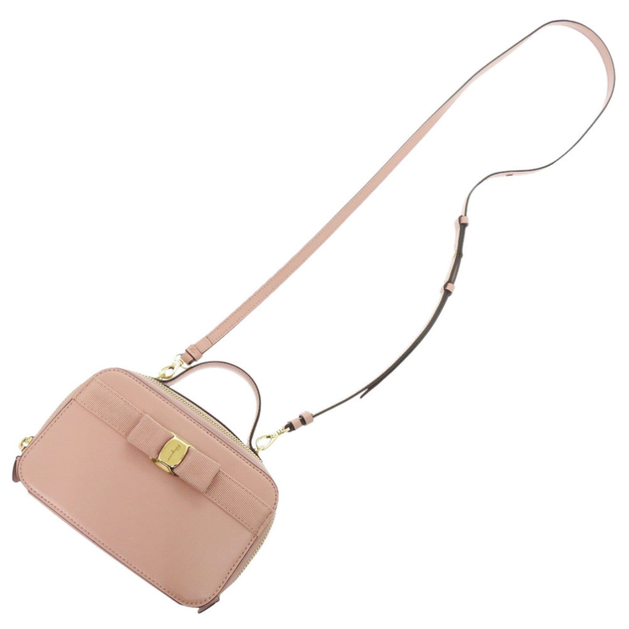 Salvatore Ferragamo Pink Leather Shoulder Bag (Pre-Owned)