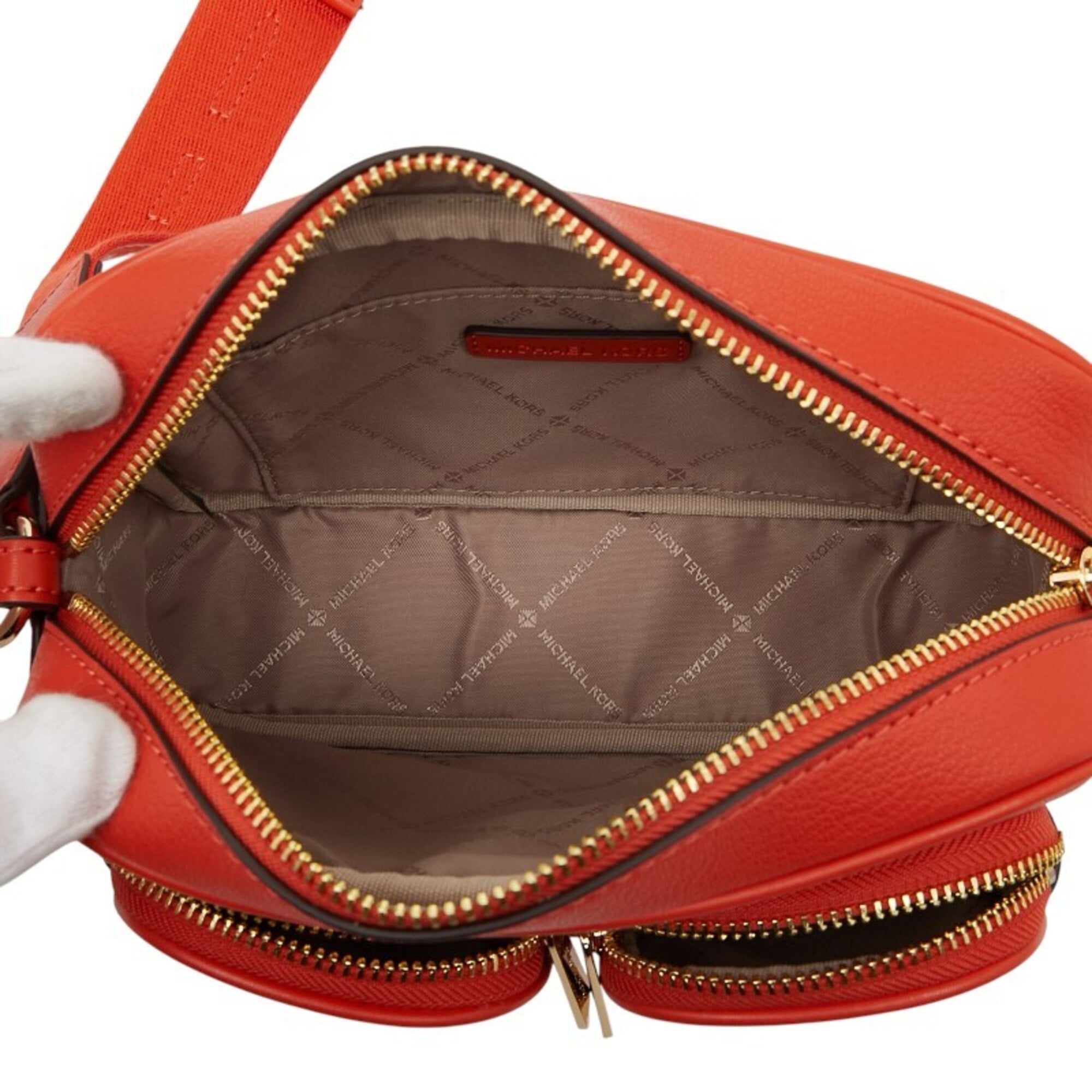 Michael Kors Orange Leather Pouch Shoulder Bag Weekend Bag (Pre-Owned)