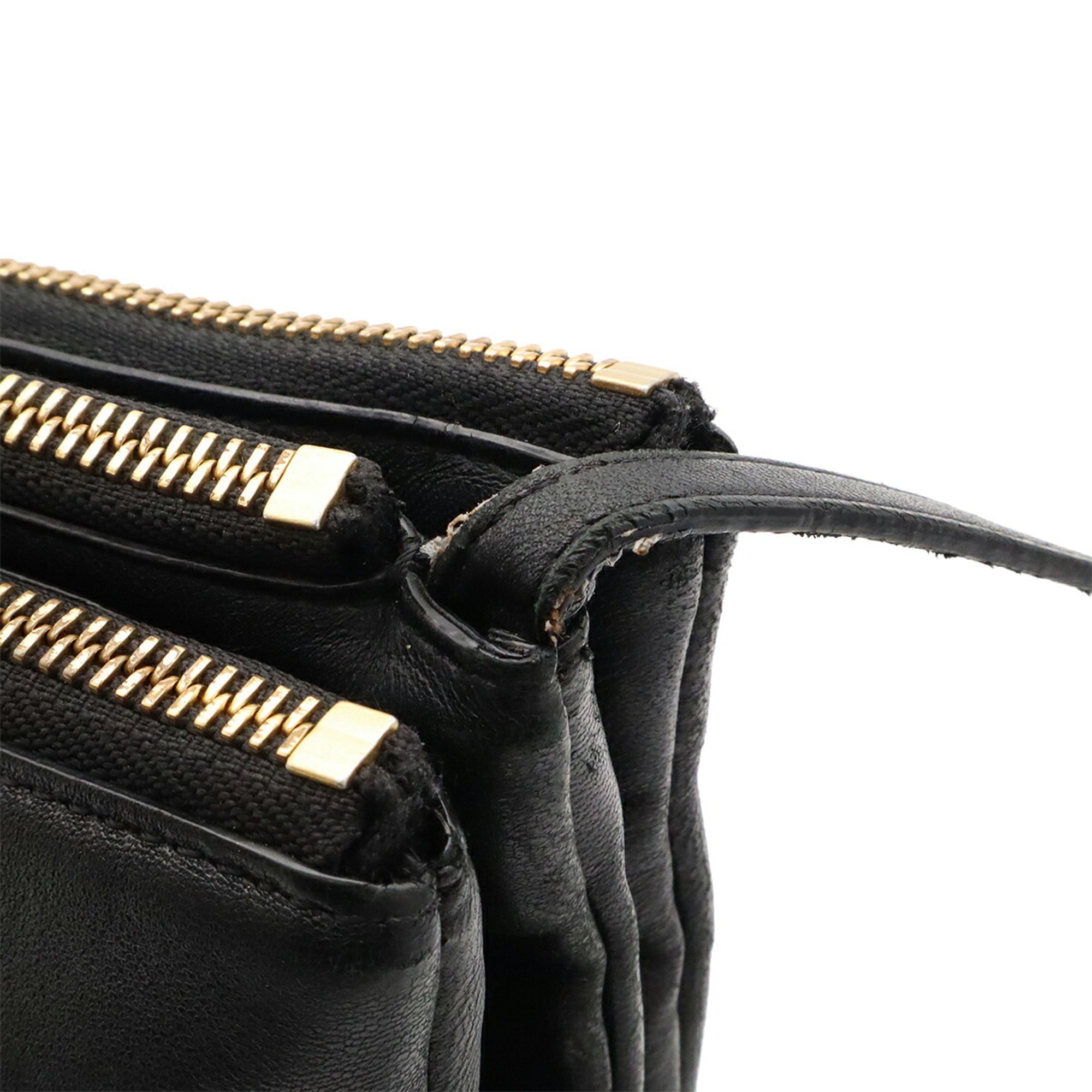 Celine Black Leather Pochette Shoulder Bag (Pre-Owned)