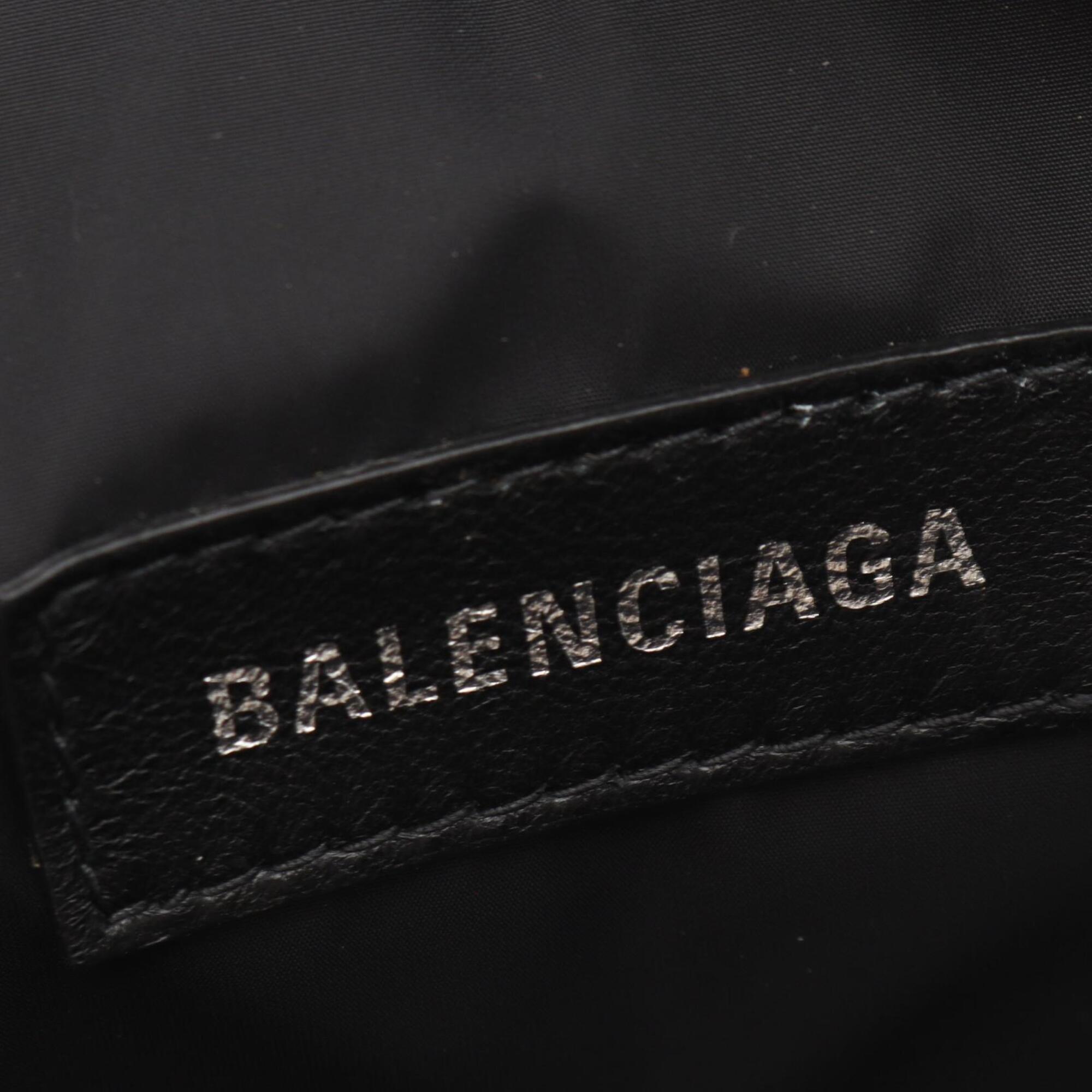 Balenciaga Black Gray White Canvas Backpack Handbag (Pre-Owned)