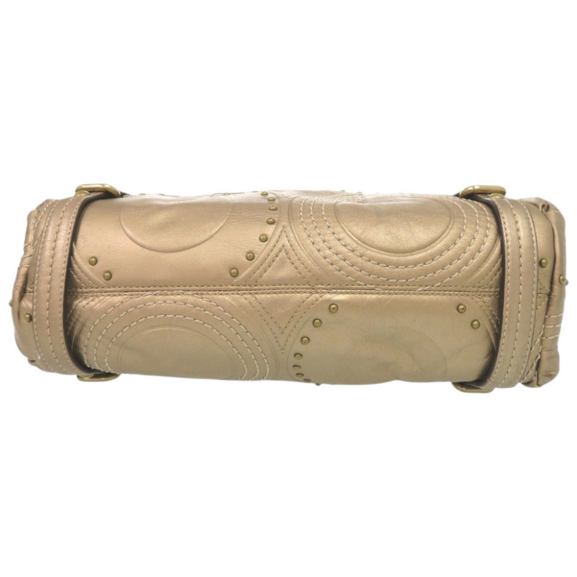 Coach Gold Leather Handbag Shoulder Bag Tote Bag (Pre-Owned)