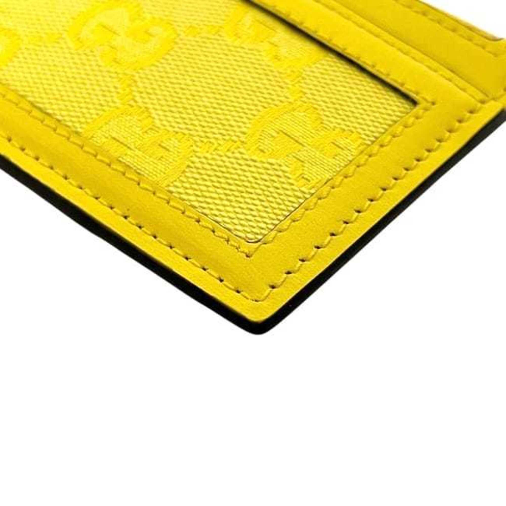 Gucci Yellow Canvas Leather Coin Purse/Coin Case (Pre-Owned)