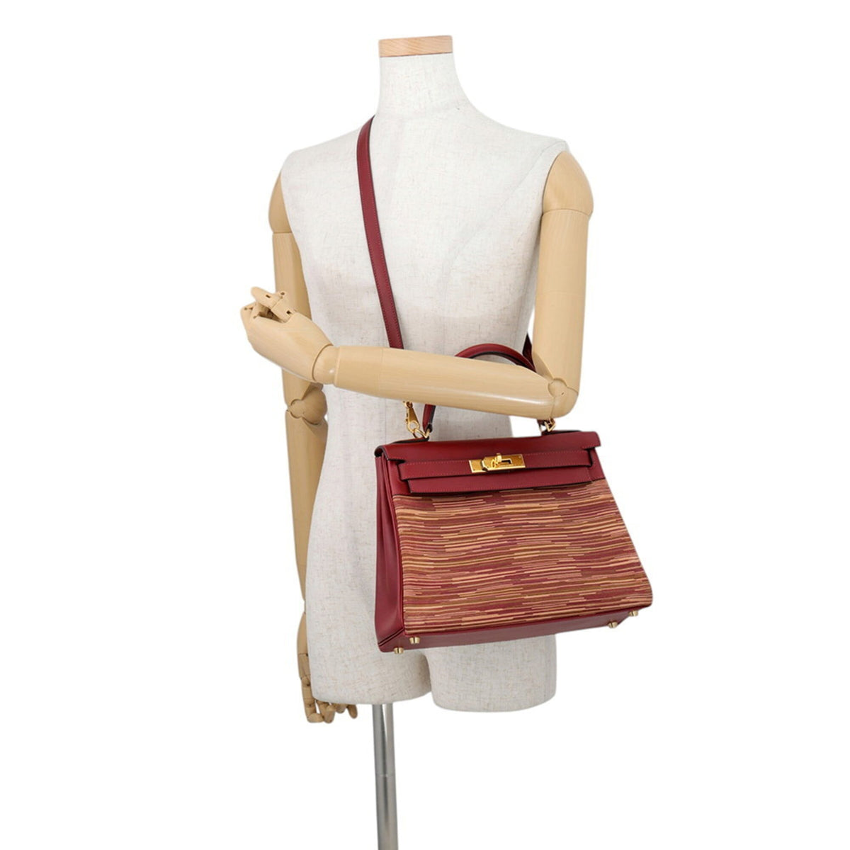 Hermes Multi-Color Rouge Vif Box Calf Leather Leather Handbag (Pre-Owned)