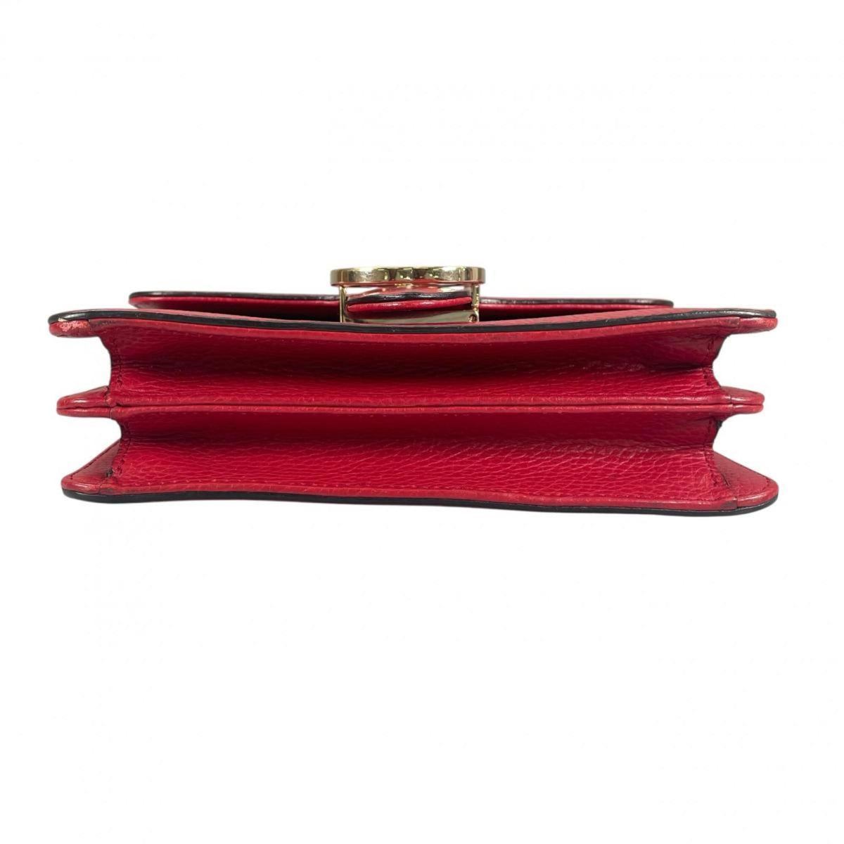 Gucci Red Color Leather Shoulder Bag (Pre-Owned)