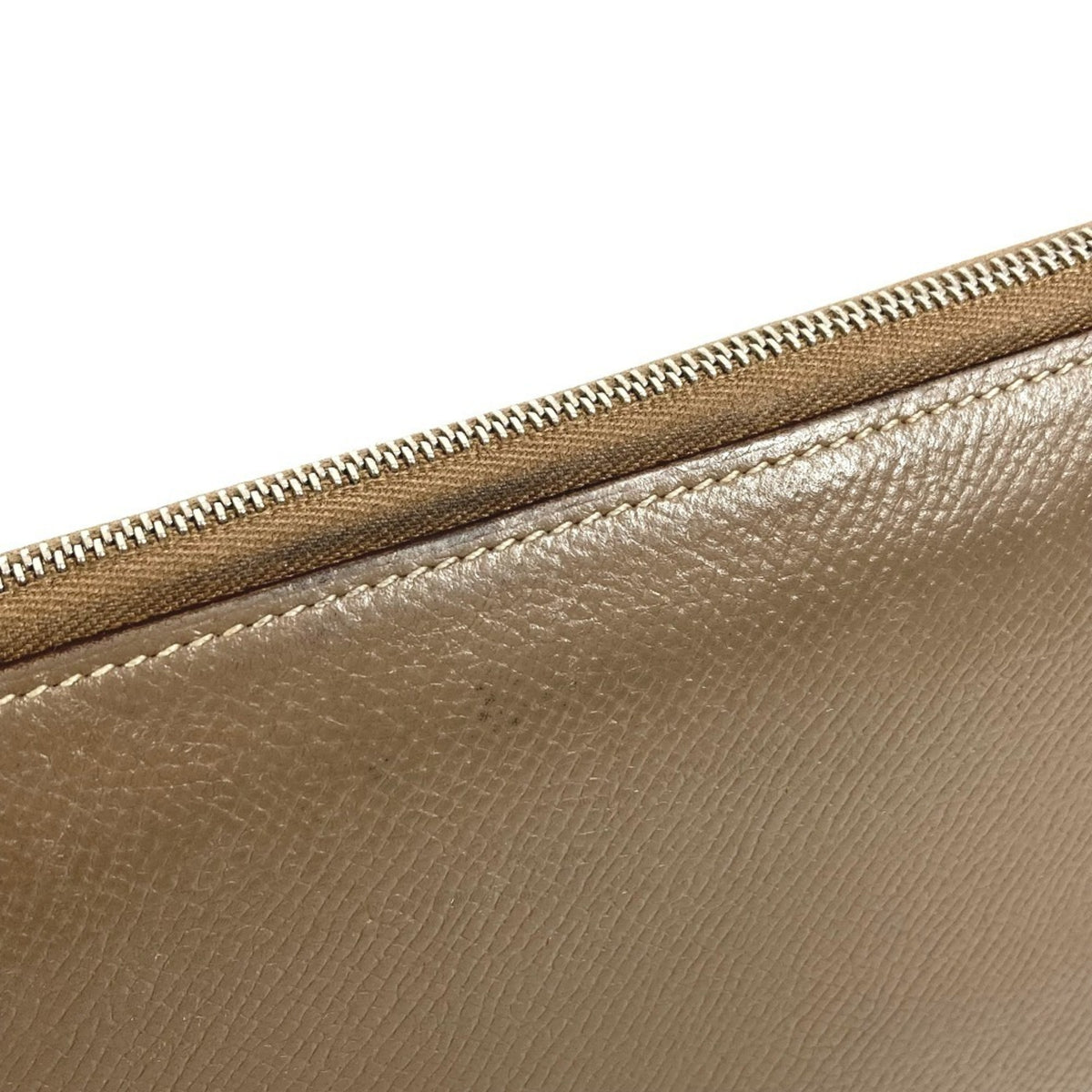 Hermes Silk'in Gray Epsom Leather Long Wallet (Bi-Fold) (Pre-Owned)