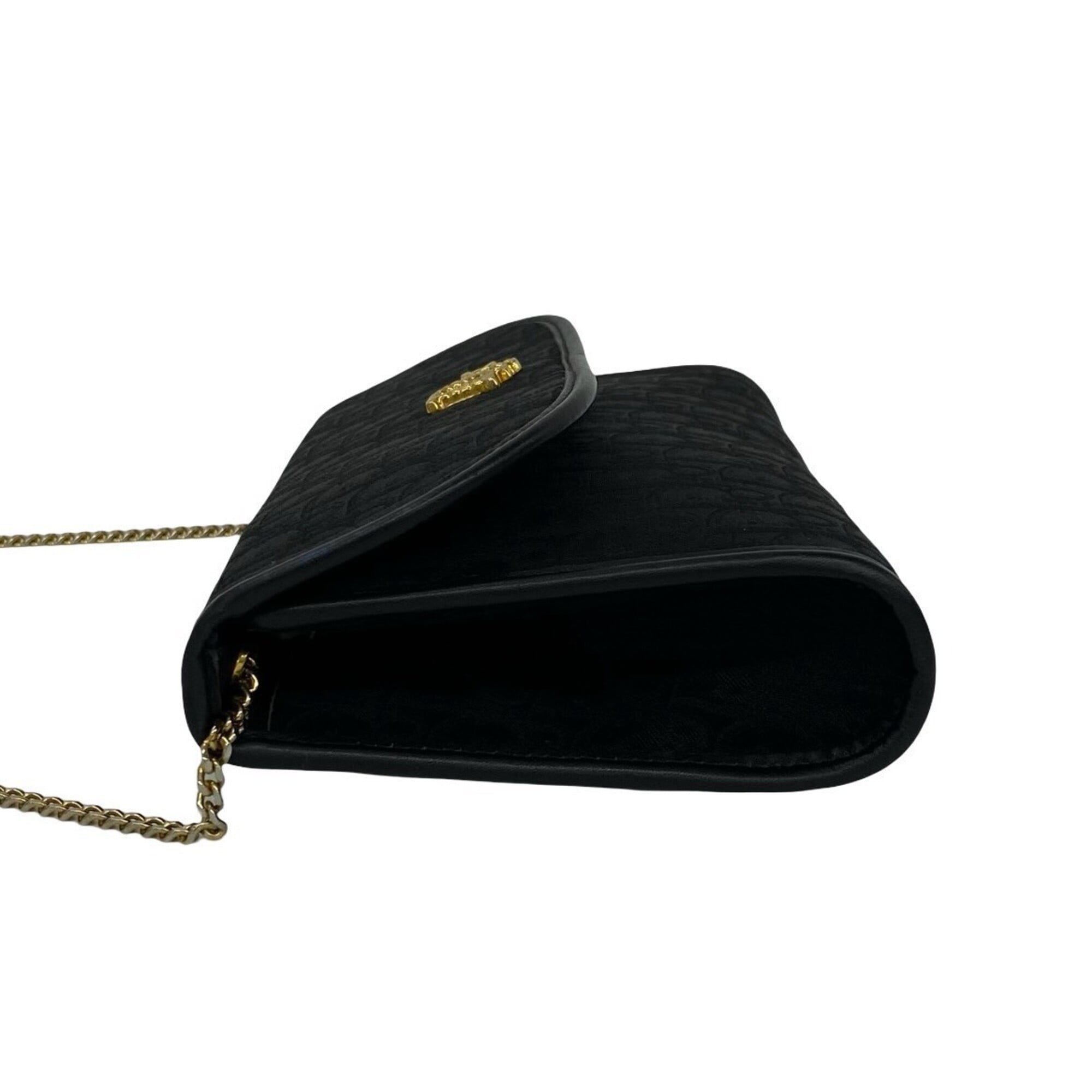 Christian Dior Black Canvas Leather Pochette Shoulder Bag (Pre-Owned)