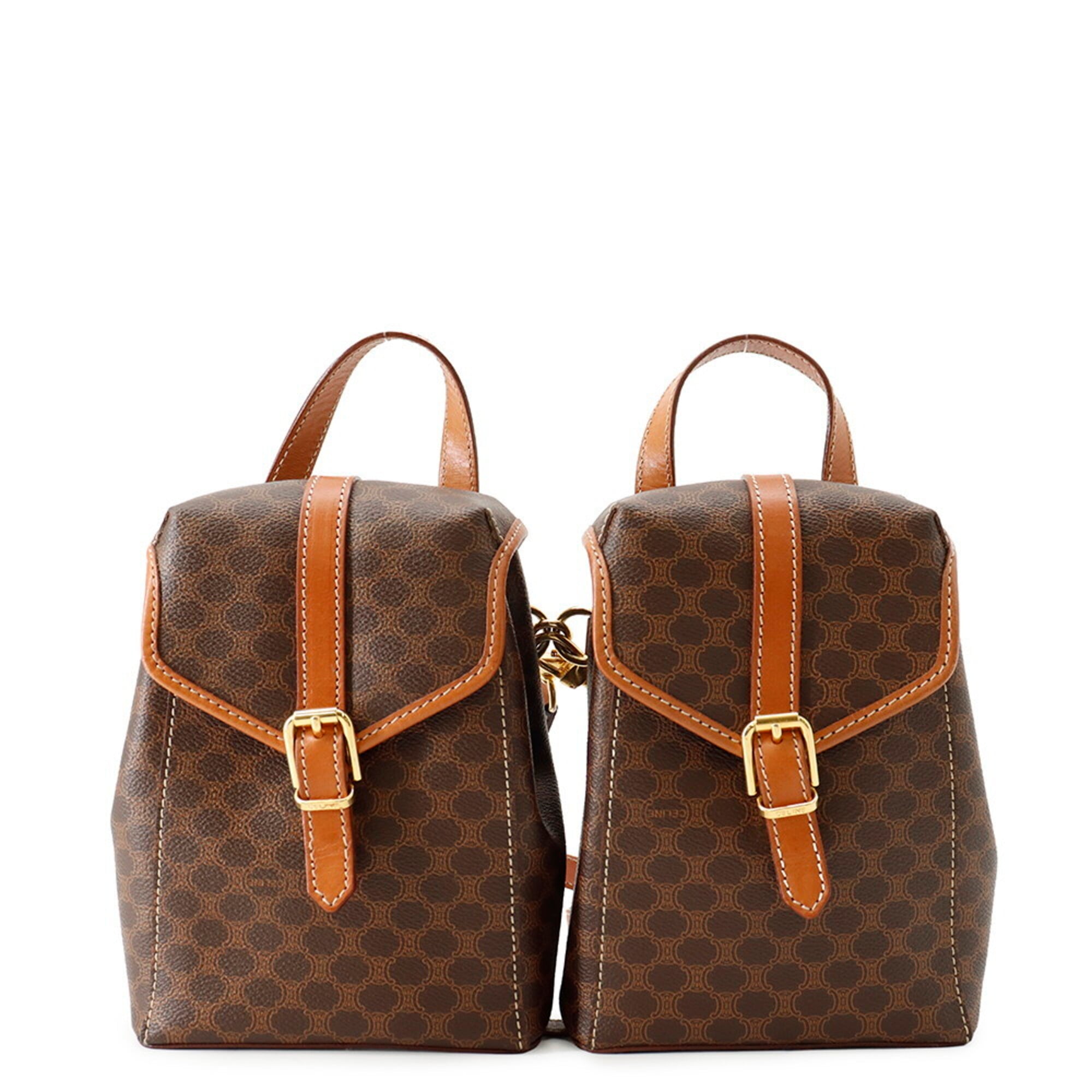 Celine Macadam Brown Pvc Leather Backpack (Pre-Owned)