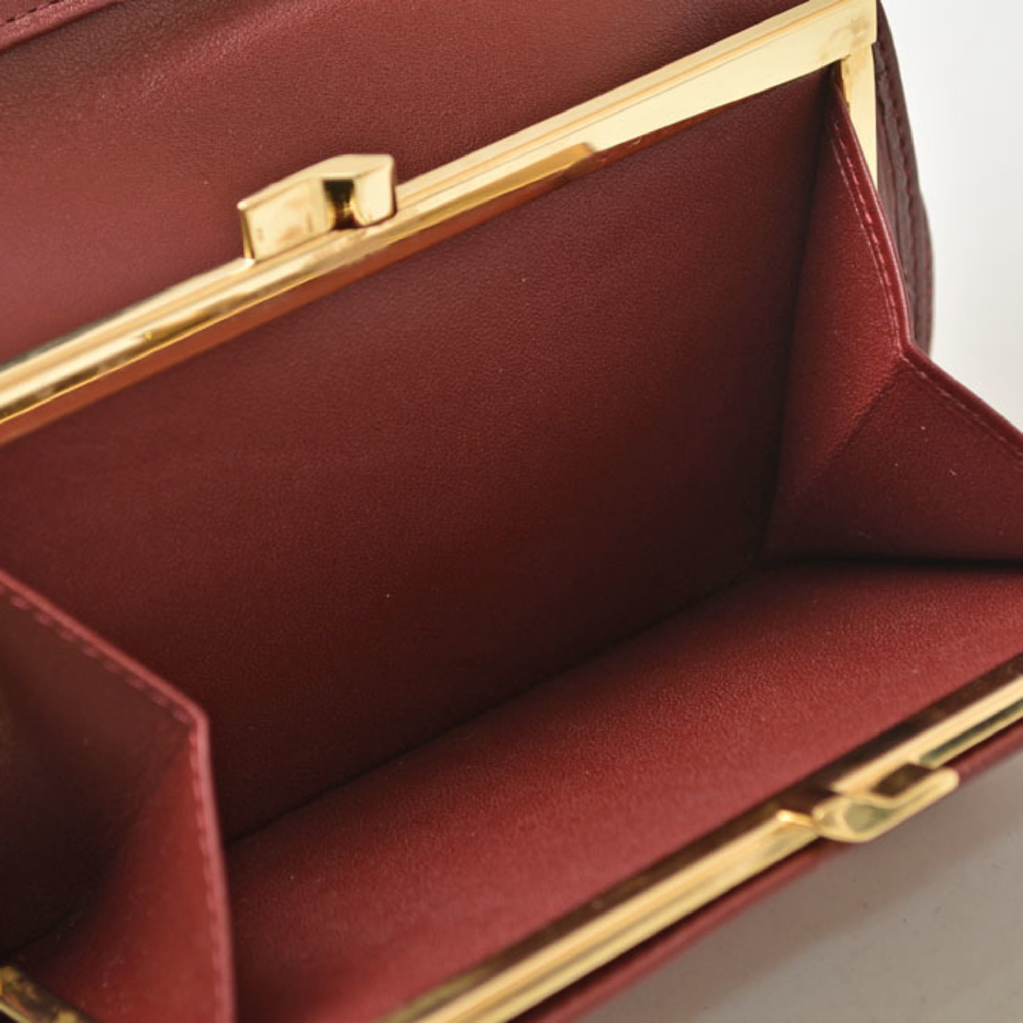 Cartier Bordeaux Leather Wallet (Tri-Fold) (Pre-Owned)
