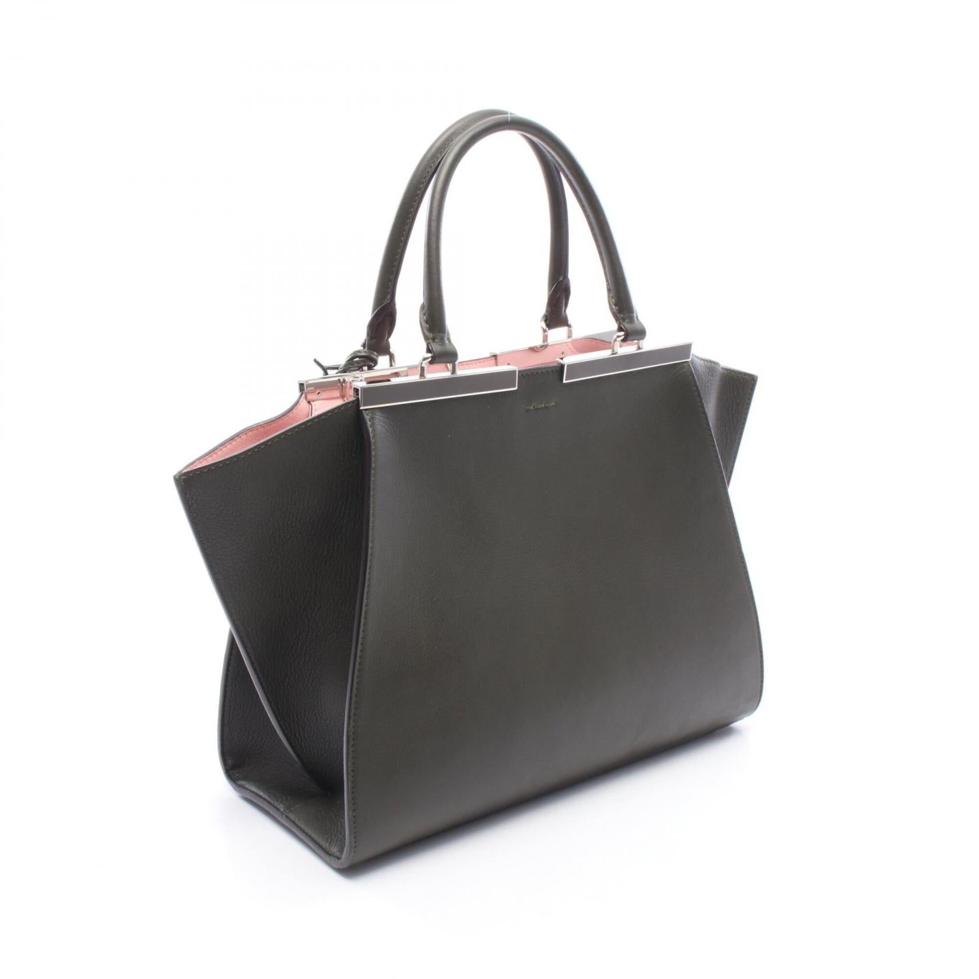 Fendi Khaki Pink Leather Handbag (Pre-Owned)
