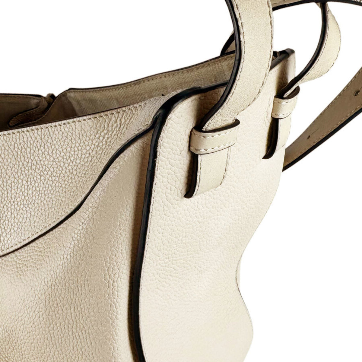 Loewe Cream Leather Handbag Shoulder Bag (Pre-Owned)