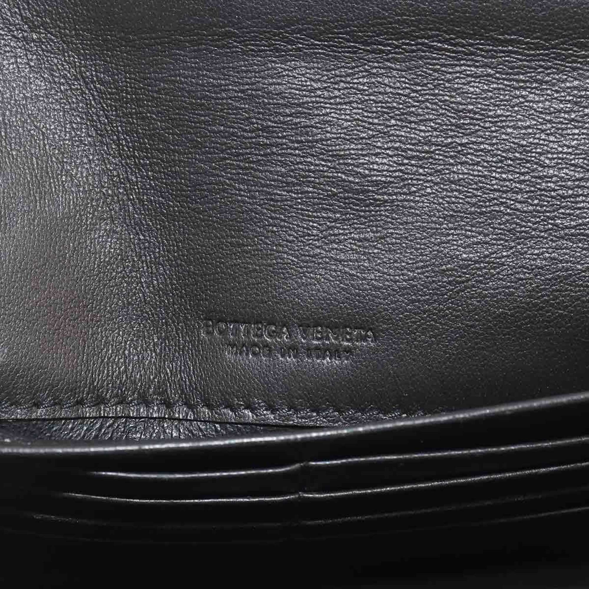 Bottega Veneta Black Intrecciato Long Wallet (Bi-Fold) (Pre-Owned)