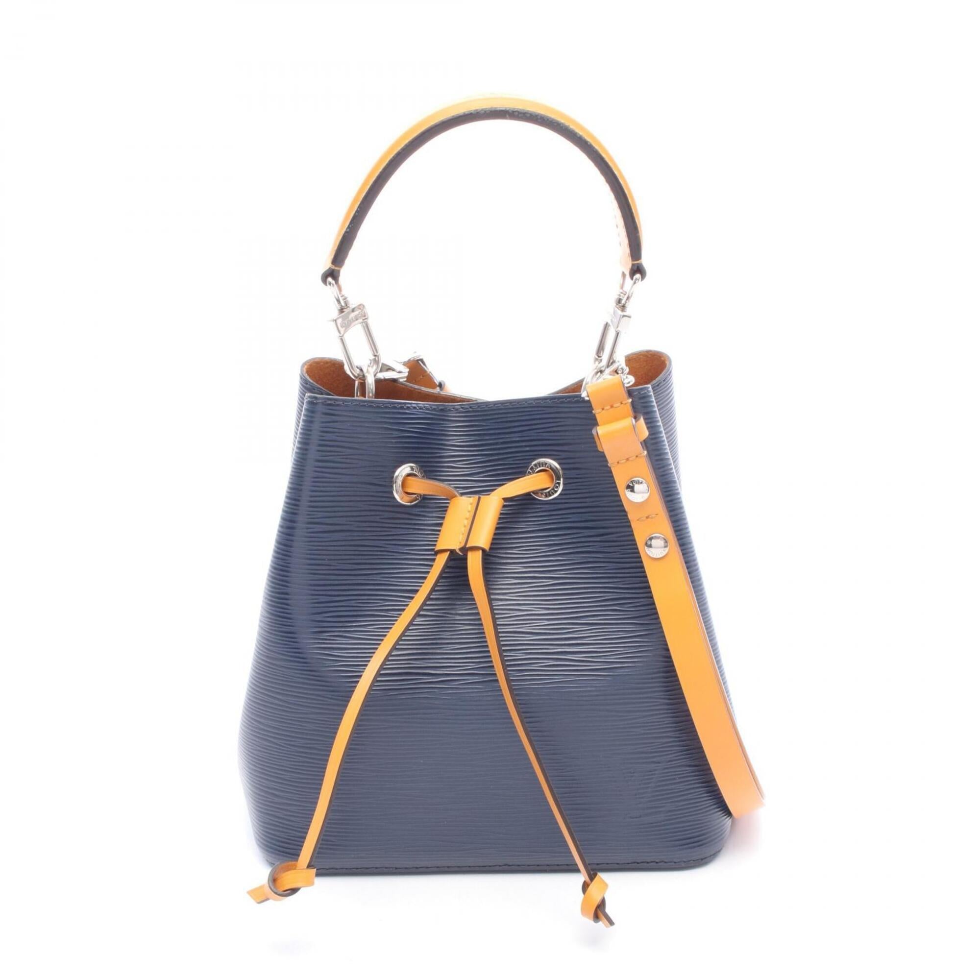 Louis Vuitton Navy Orange Leather Handbag (Pre-Owned)