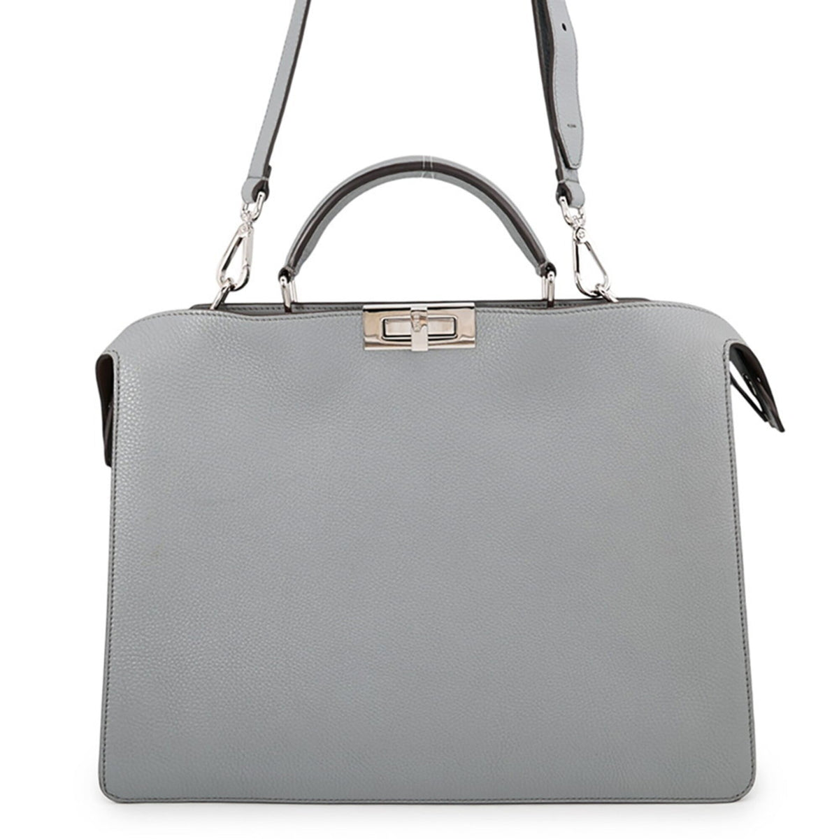 Fendi Gray Leather Handbag (Pre-Owned)