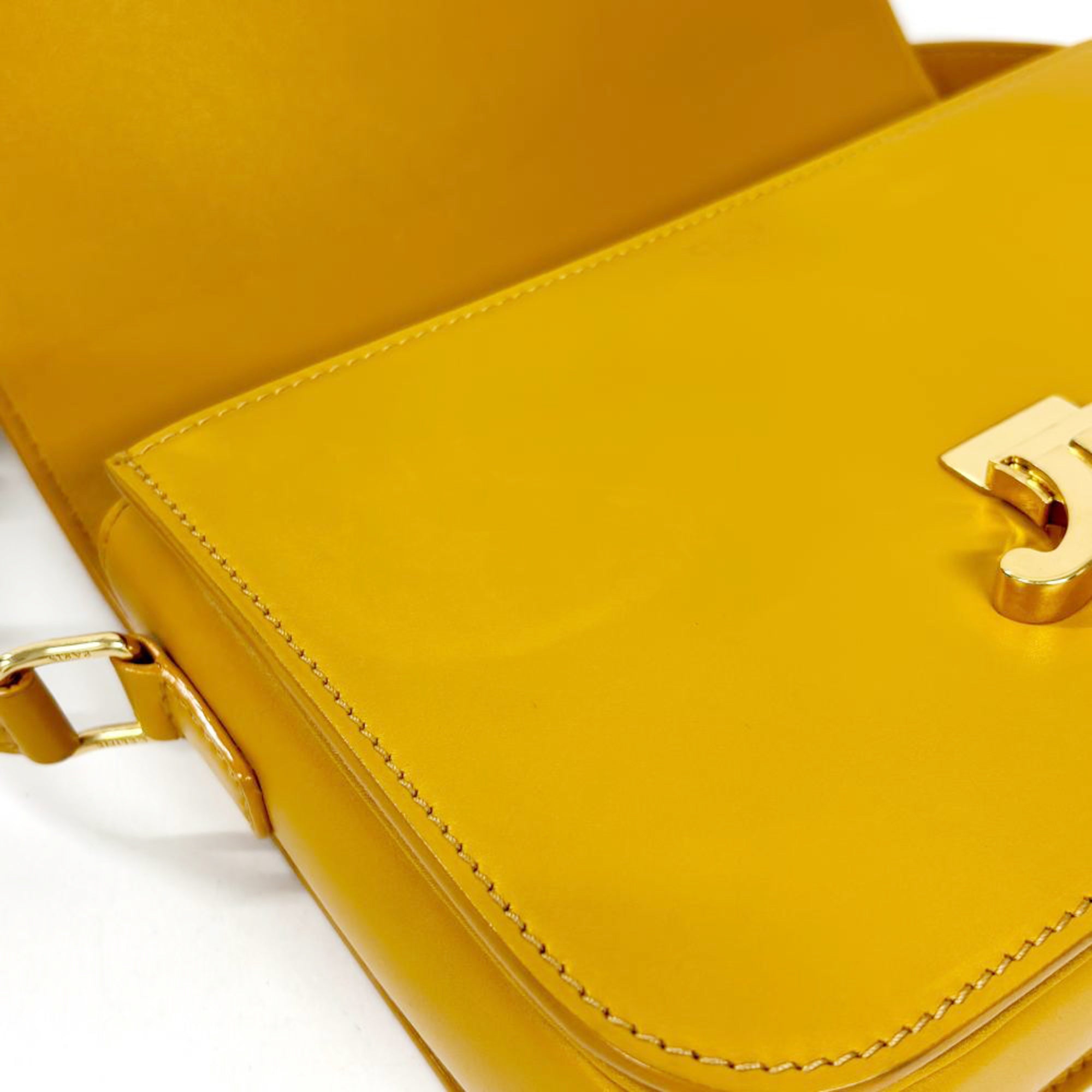 Celine Yellow Leather Shoulder Bag (Pre-Owned)
