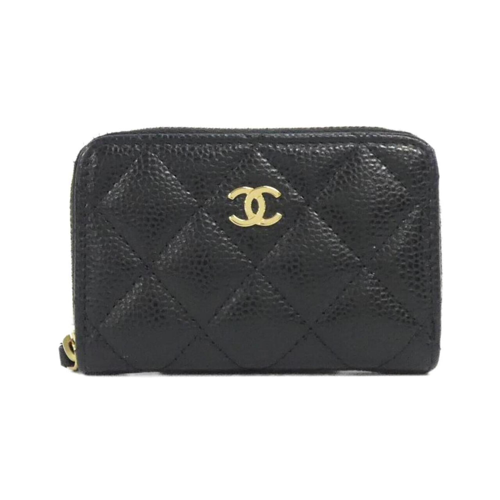 Chanel Black Grained Calfskin Coin Purse/Coin Case (Pre-Owned)