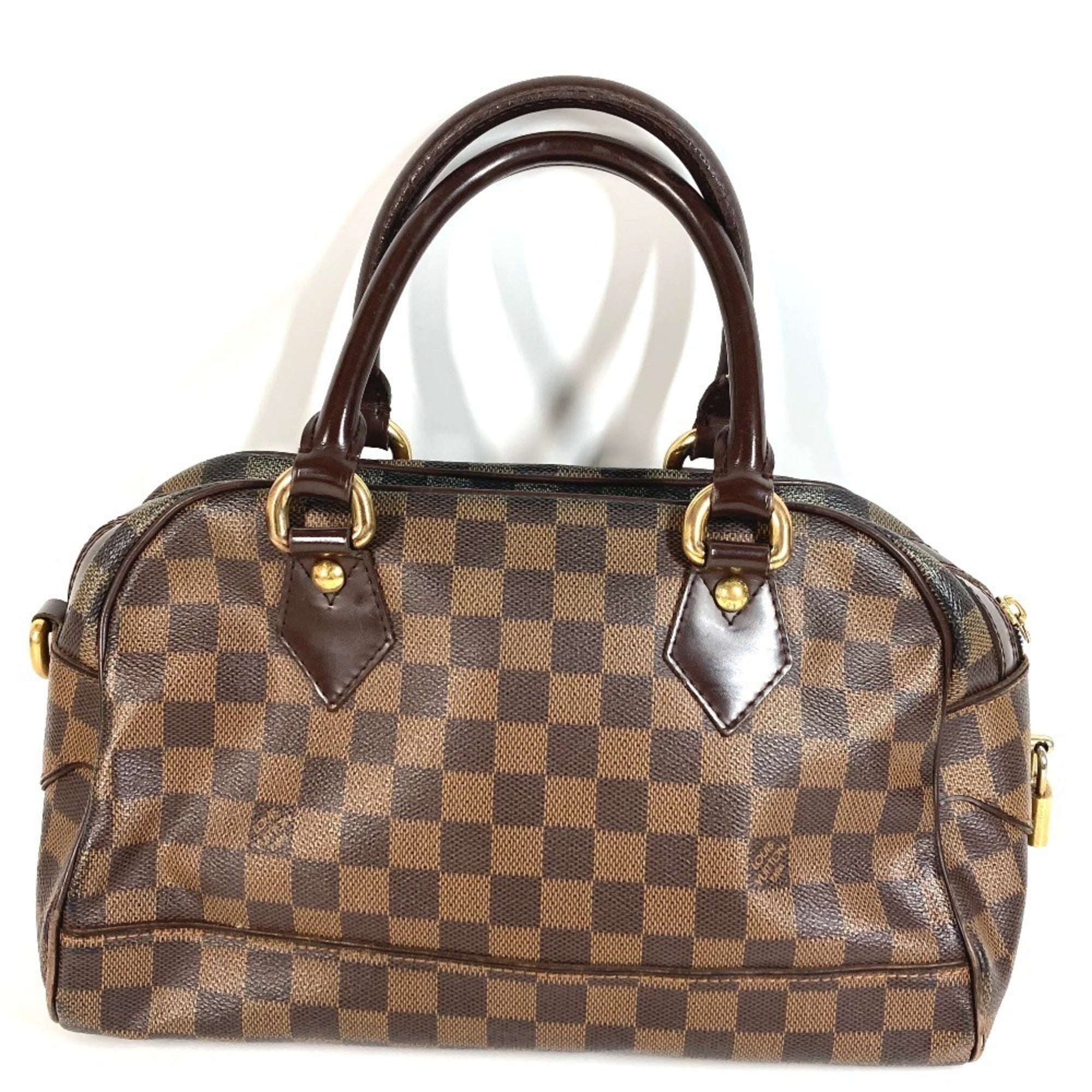 Louis Vuitton Damier Ebene Damier Canvas Boston Bag Handbag (Pre-Owned)