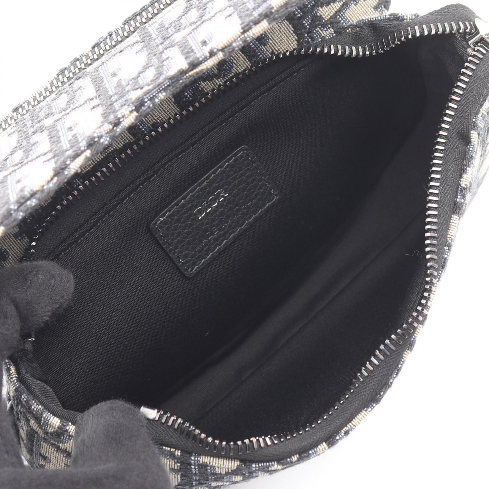 Christian Dior Beige Navy Canvas Clutch Bag Handbag Pouch (Pre-Owned)