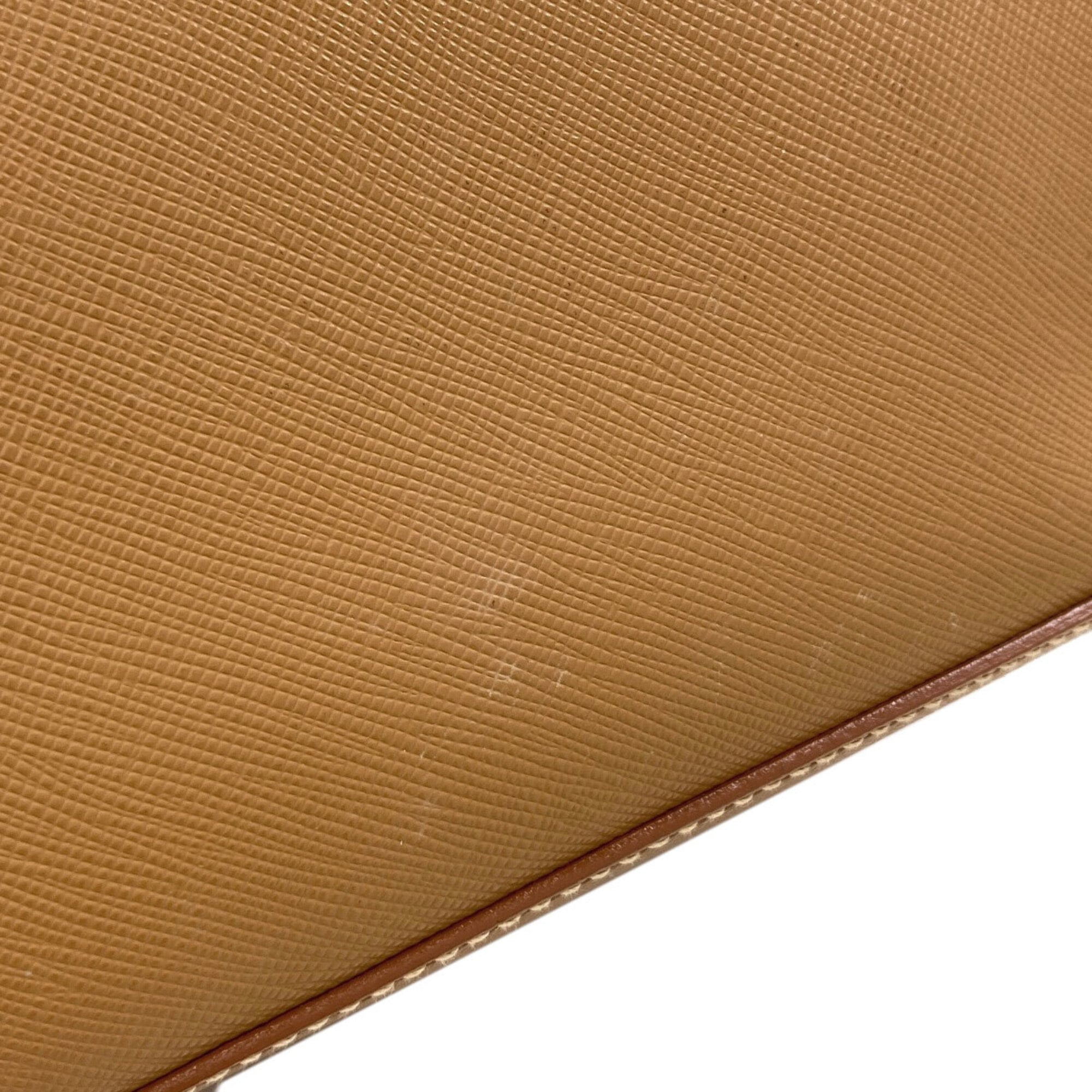 Prada Brown Saffiano Triangle Handbag (Pre-Owned)