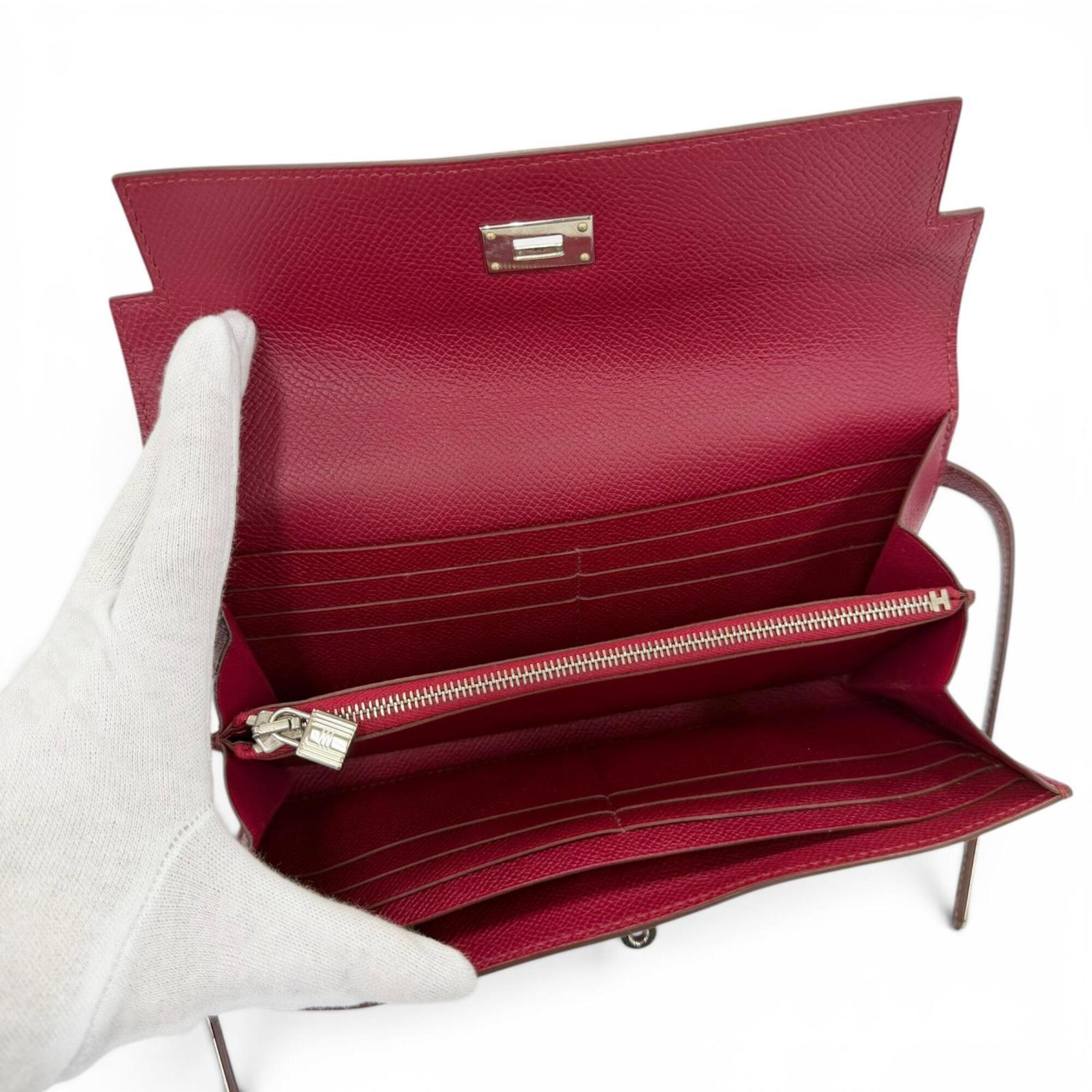 Hermes Ruby Epsom Leather Long Wallet (Bi-Fold) (Pre-Owned)