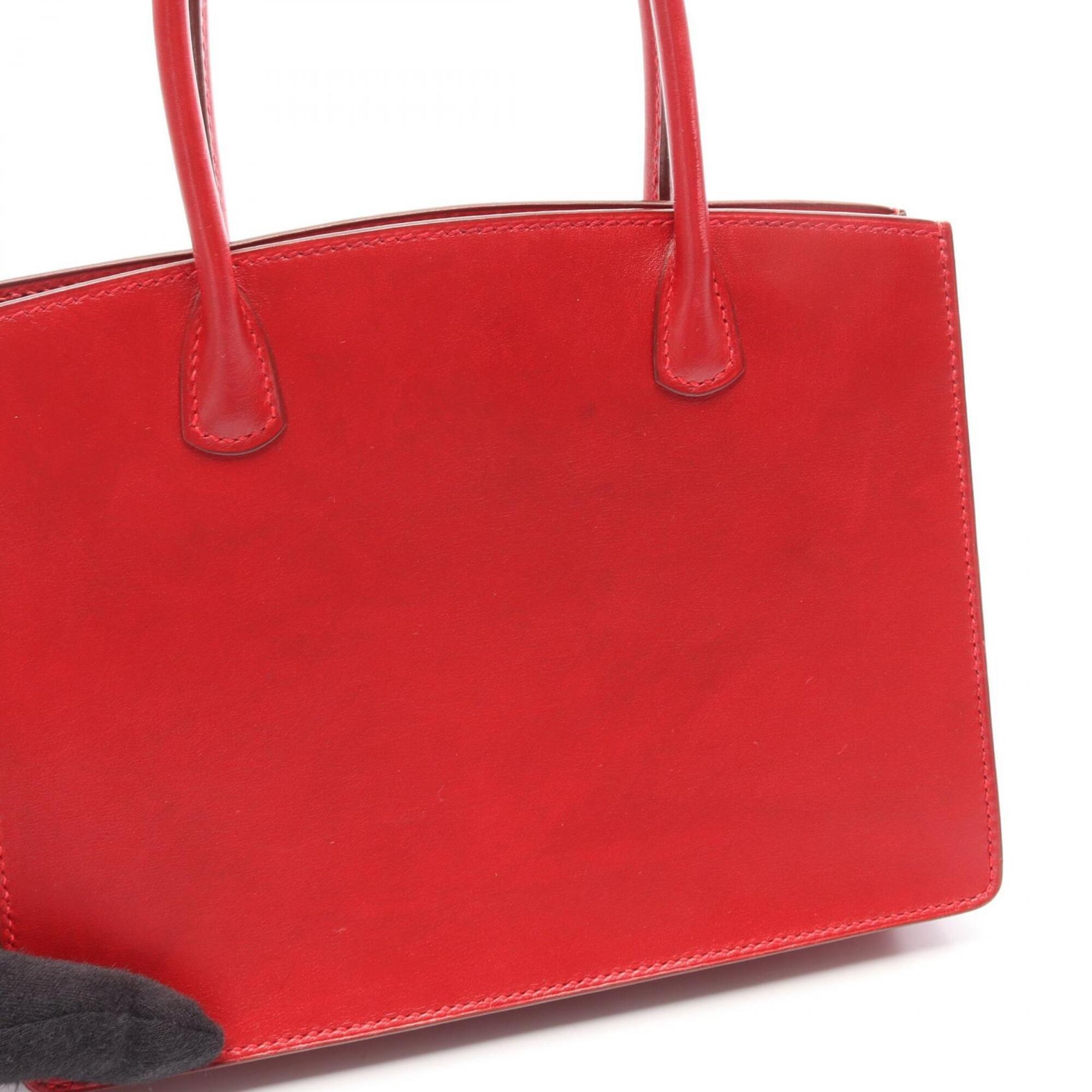 Hermes Red Color Box Calf Leather Handbag (Pre-Owned)